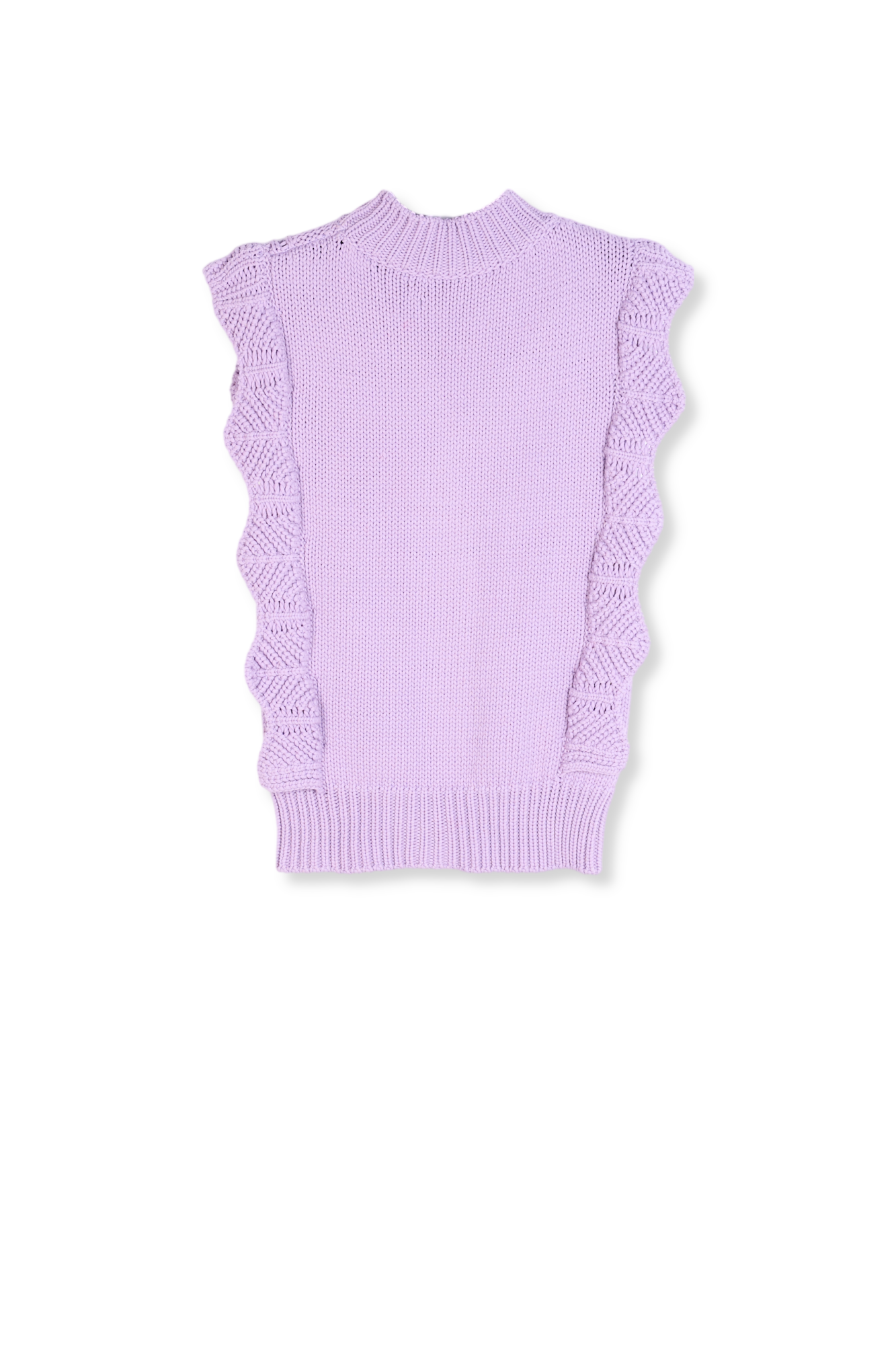 Pull sans manches lilas à volants RE—SSENTIEL seconde main photo 2