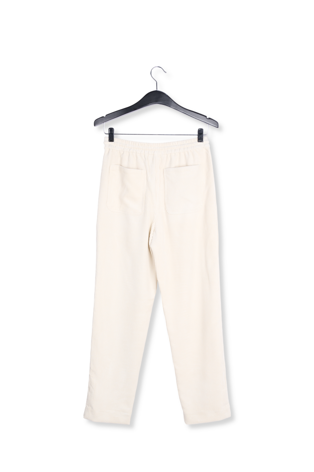 Pantalon fuselé en velours blanc cassé RE—SSENTIEL seconde main photo 2