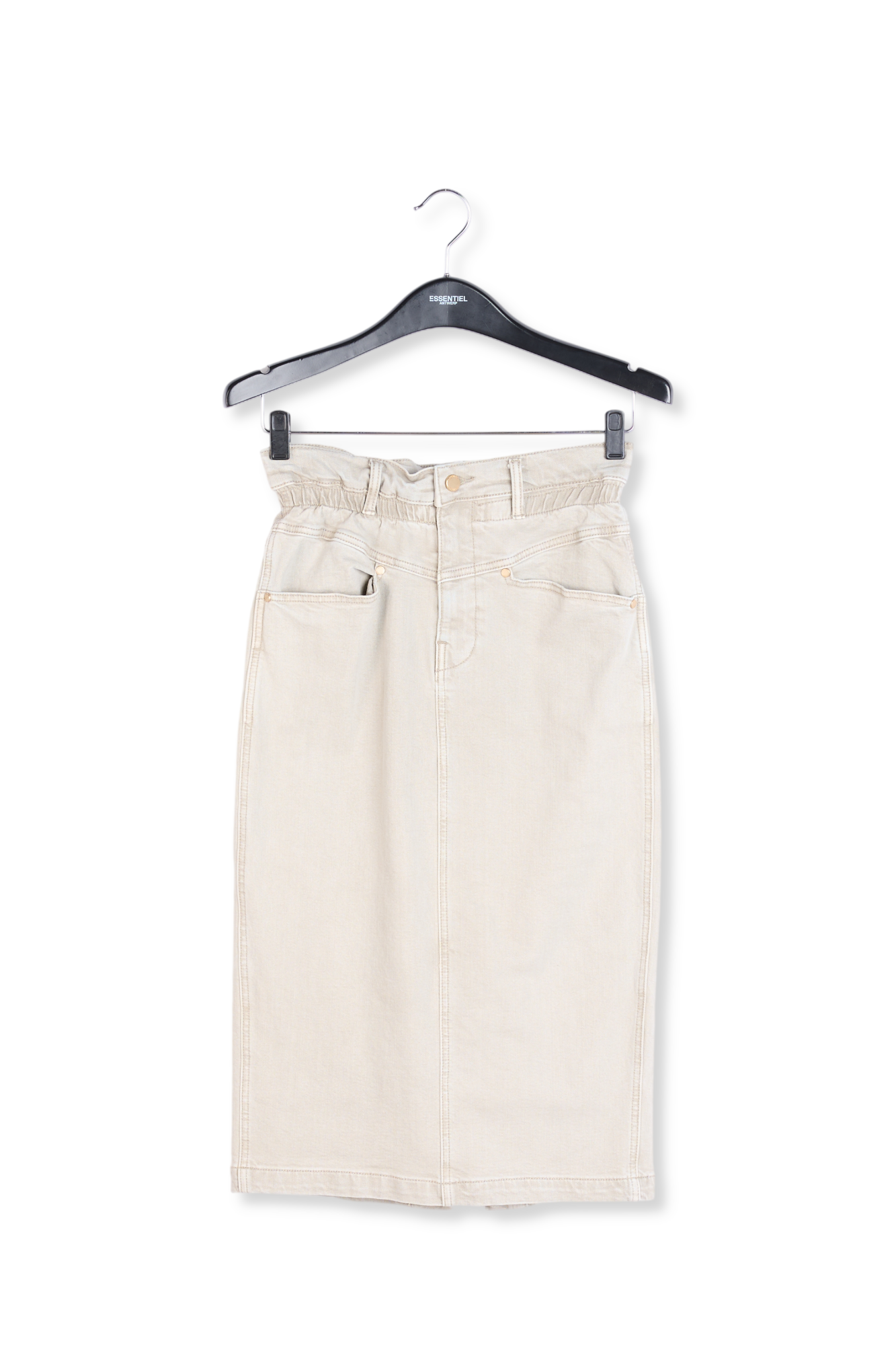Jupe fourreau en jean beige RE—SSENTIEL seconde main photo 1