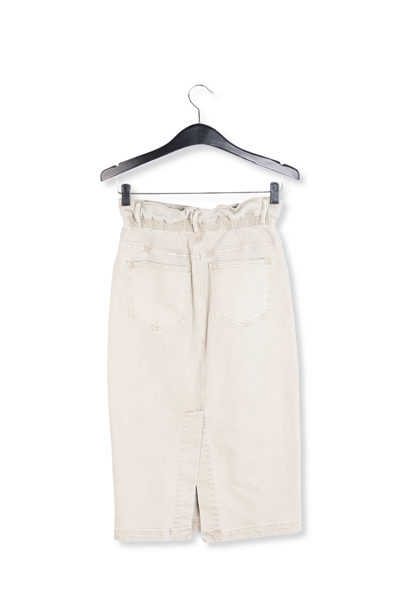 Jupe fourreau en jean beige RE—SSENTIEL seconde main photo 2