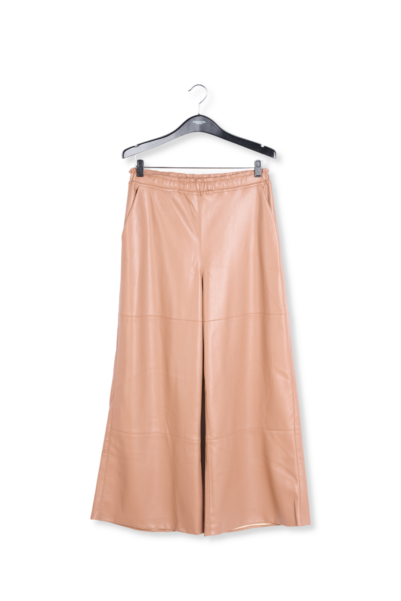 Bruine faux leren broek met wijde pijpen RE—SSENTIEL tweedehands photo 1