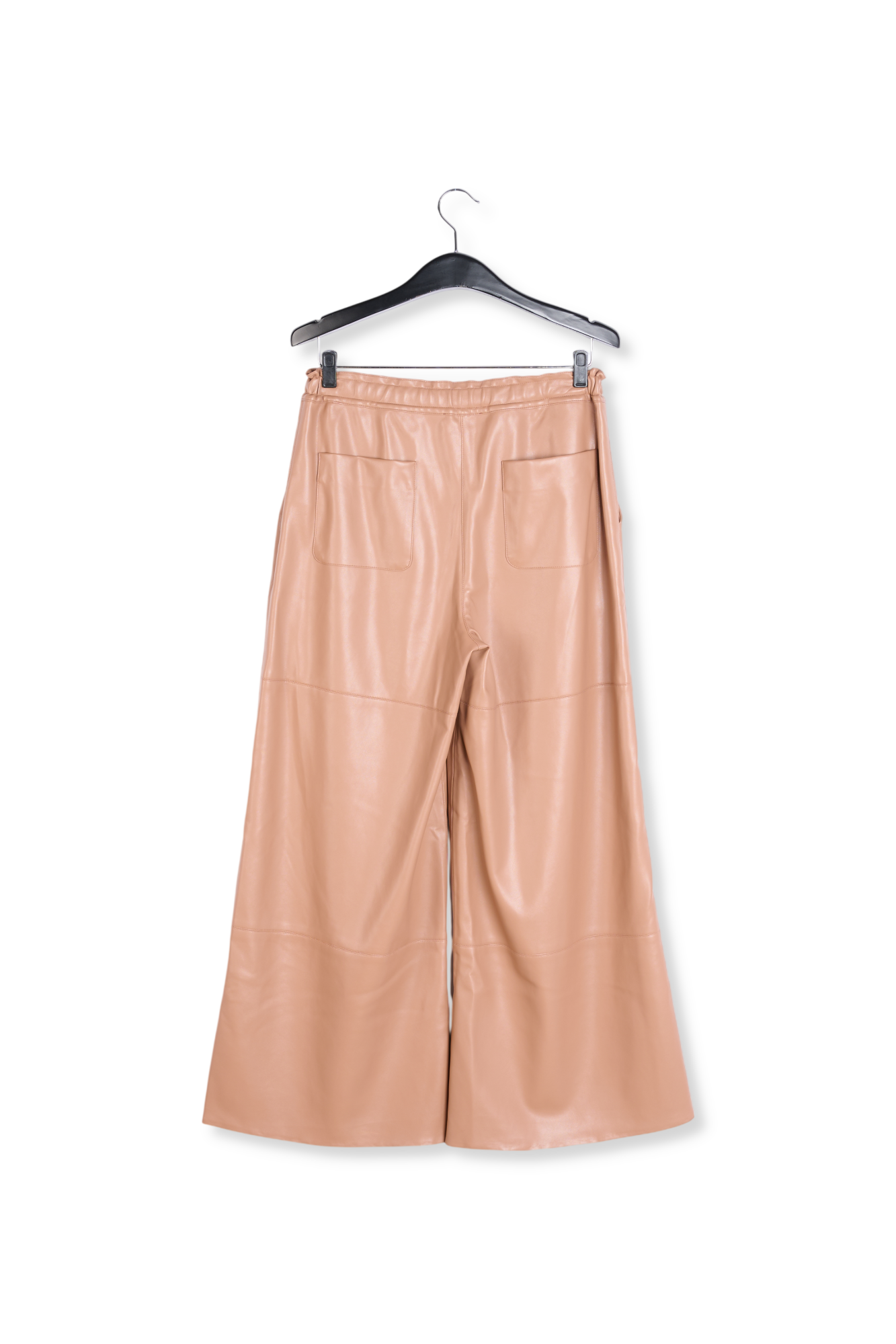 Bruine faux leren broek met wijde pijpen RE—SSENTIEL tweedehands photo 2
