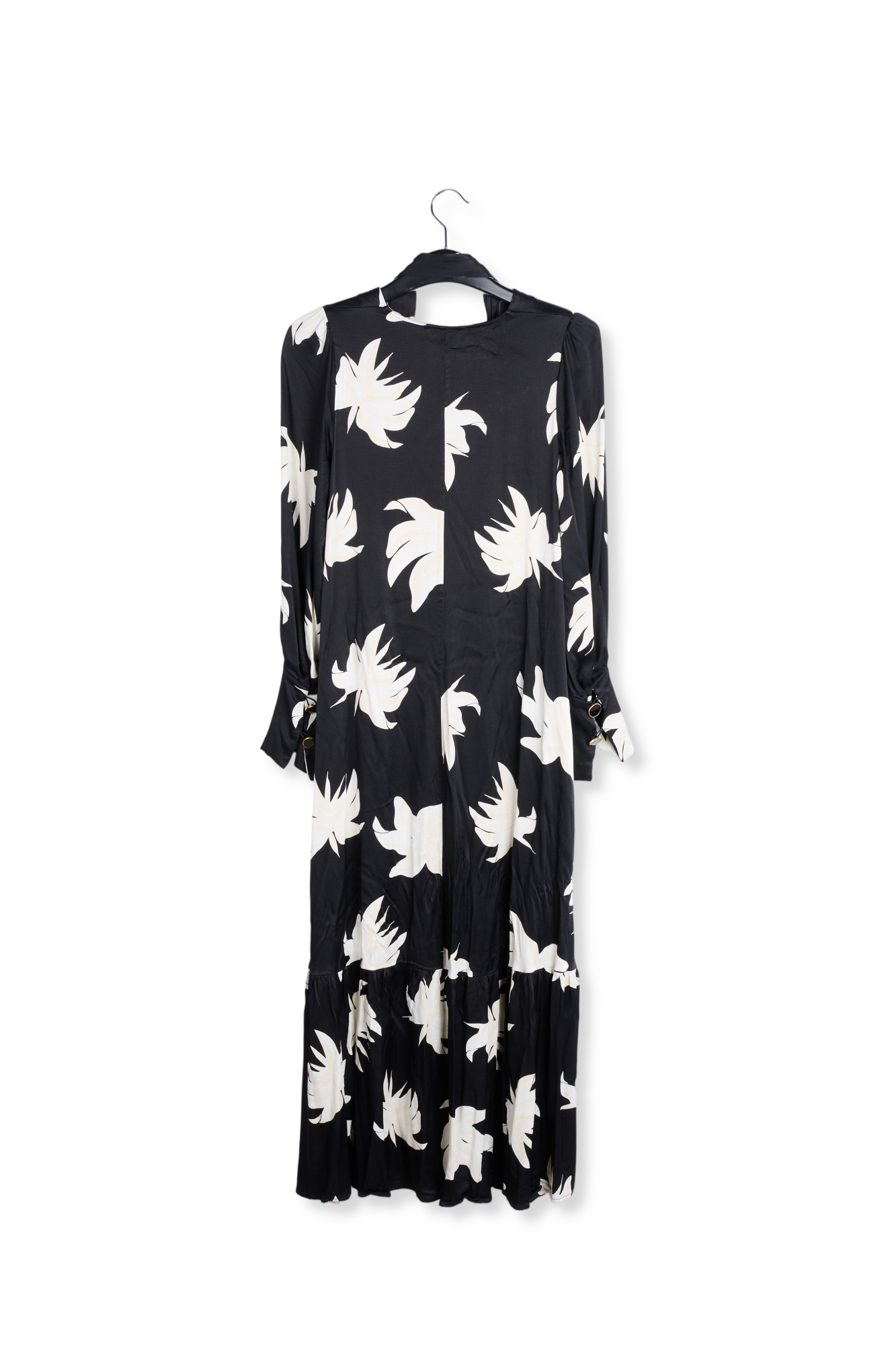 Robe maxi à imprimé fleuri noir et blanc cassé RE—SSENTIEL seconde main photo 6