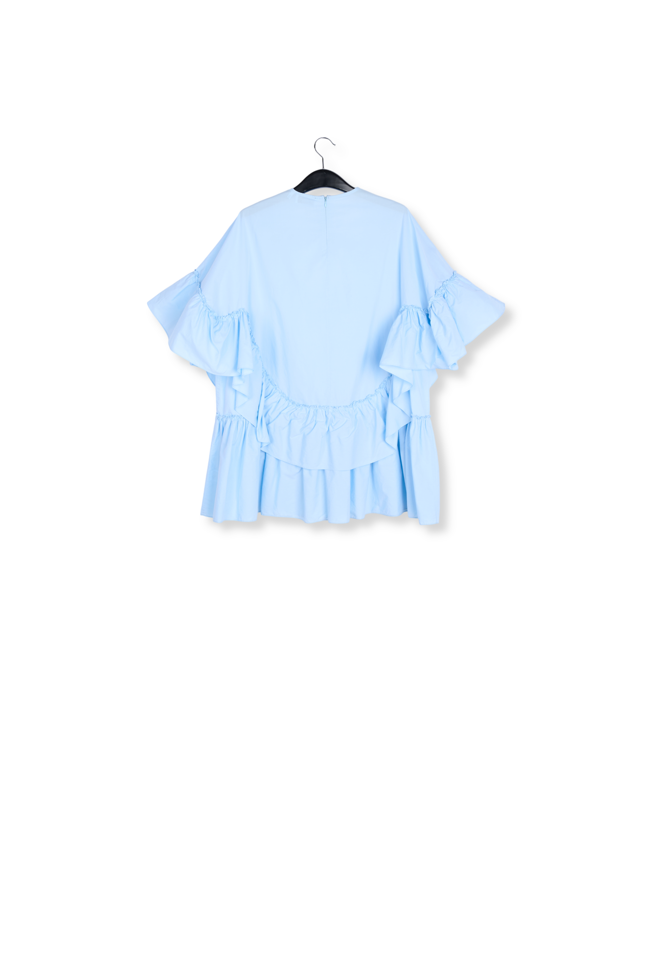 Light blue ruffled cotton dress RE—SSENTIEL second-hand photo 2