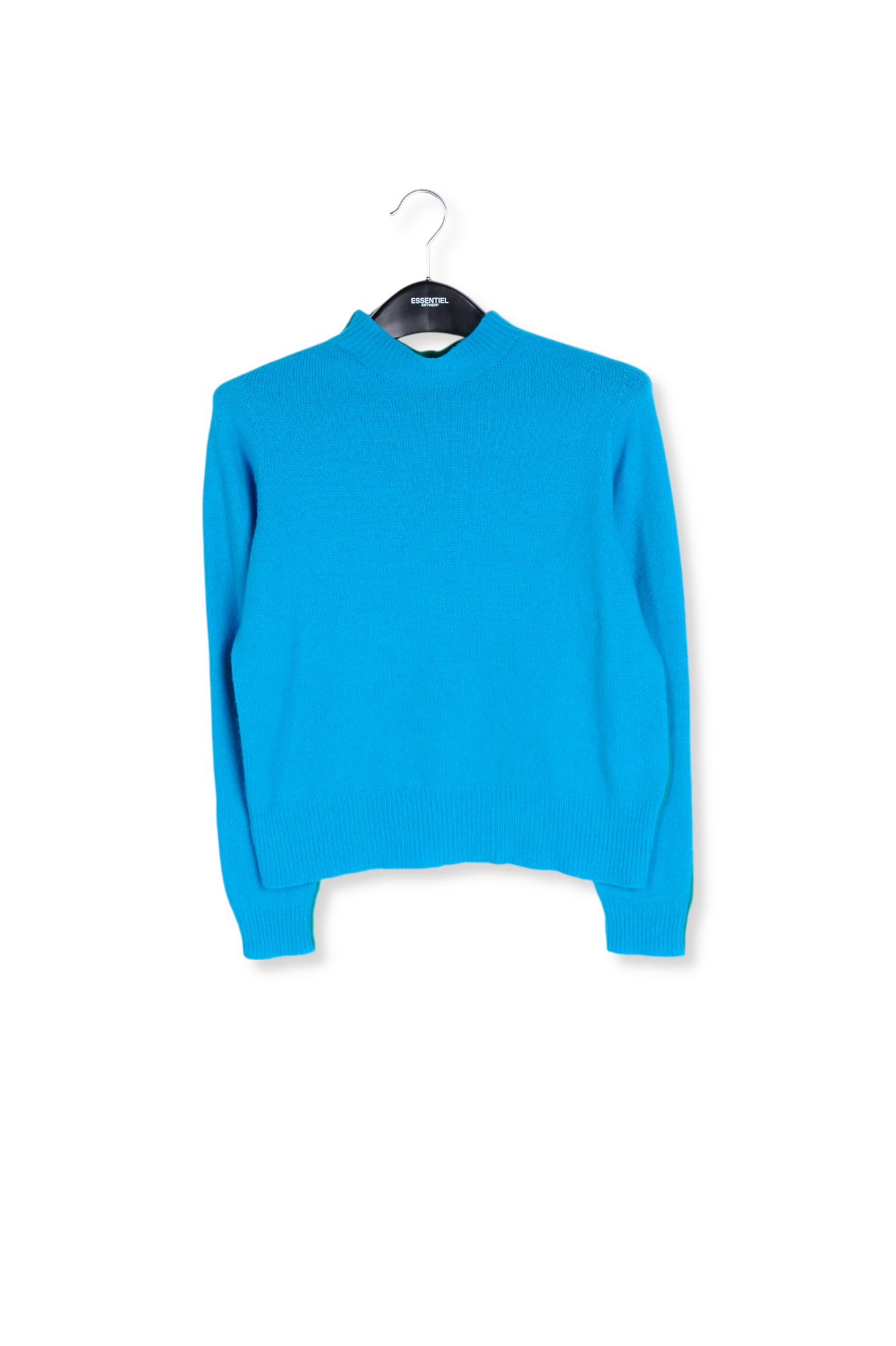 Blauwe en groene trui in merinos en kasjmier RE—SSENTIEL tweedehands photo 1