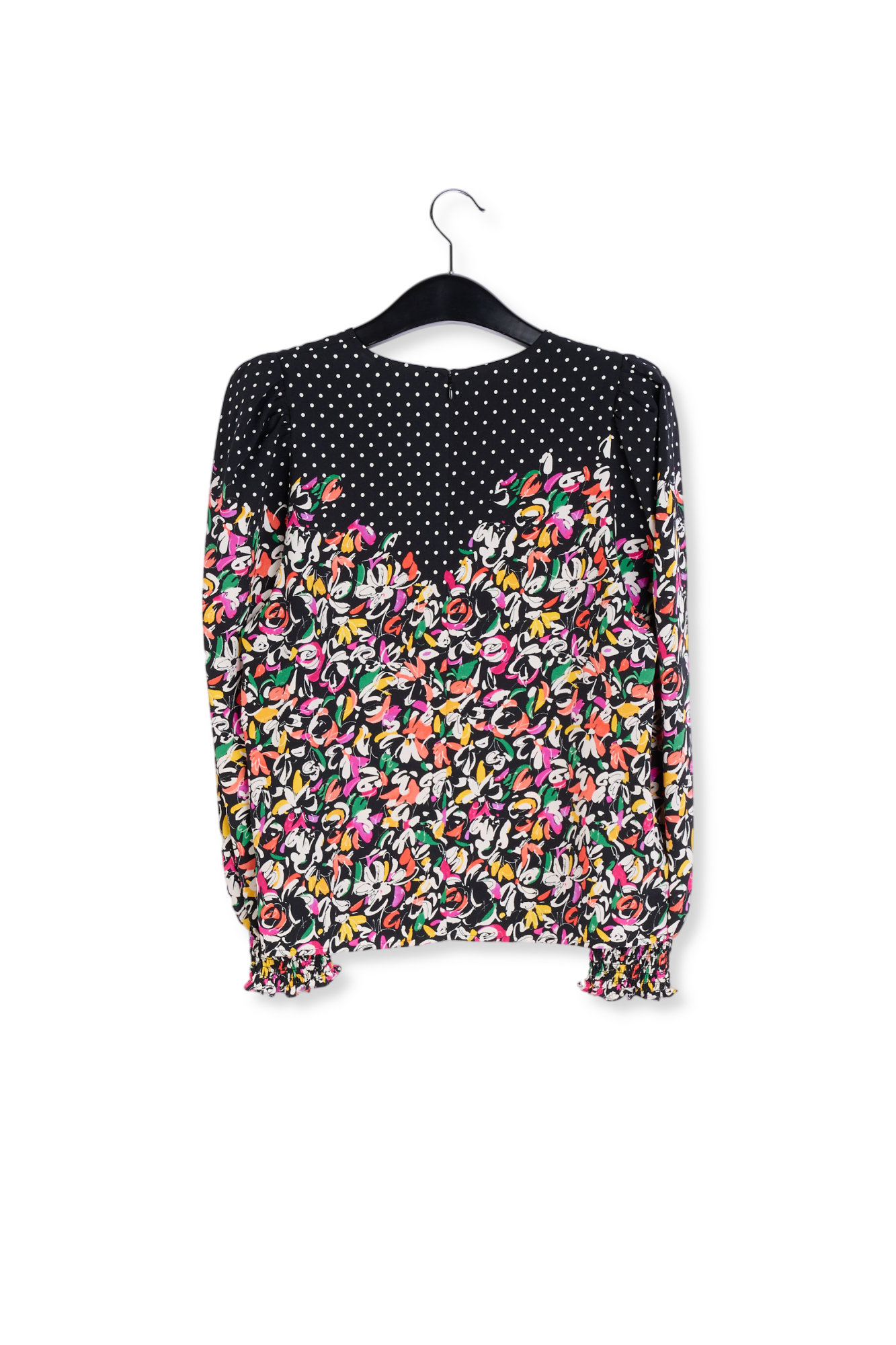 Kleurrijke top met bloemen- en stippenprint RE—SSENTIEL tweedehands photo 2