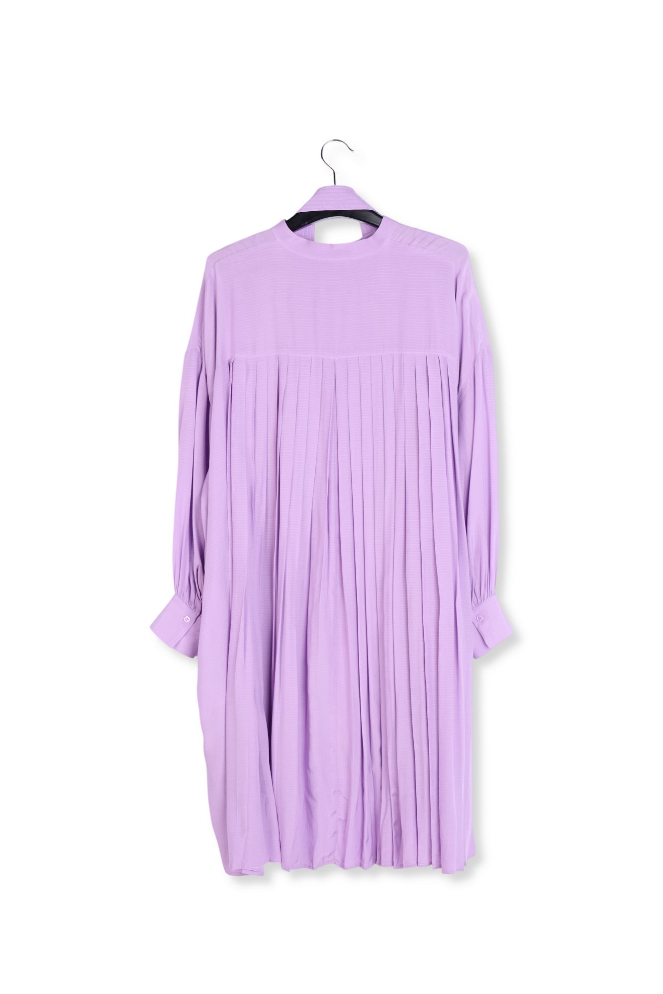 Robe chemise lilas au dos plissé RE—SSENTIEL seconde main photo 2