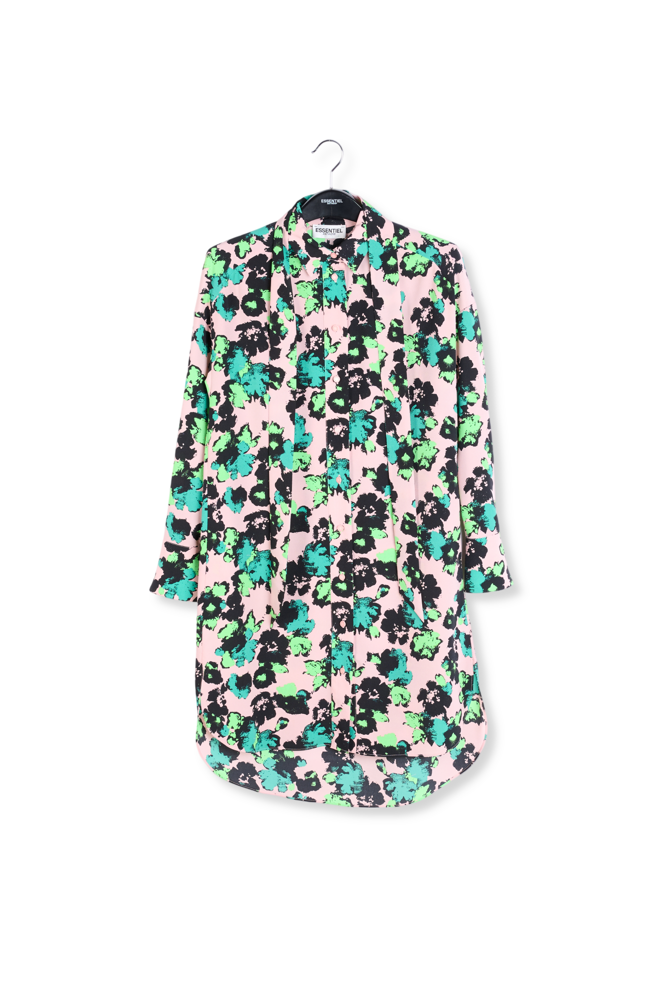 Mini-robe chemise rose à fleurs RE—SSENTIEL seconde main photo 1