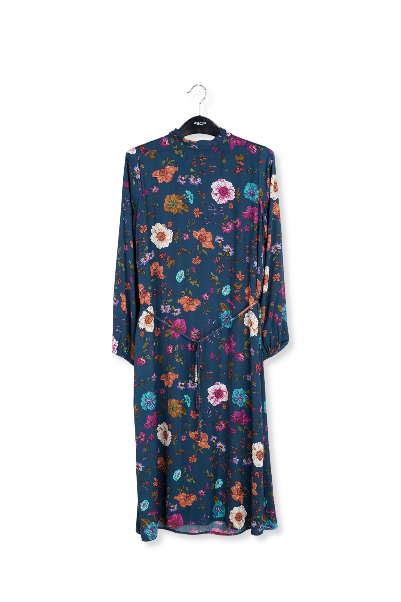 Robe mi-longue bleue avec imprimé jacinthes RE—SSENTIEL seconde main photo 1