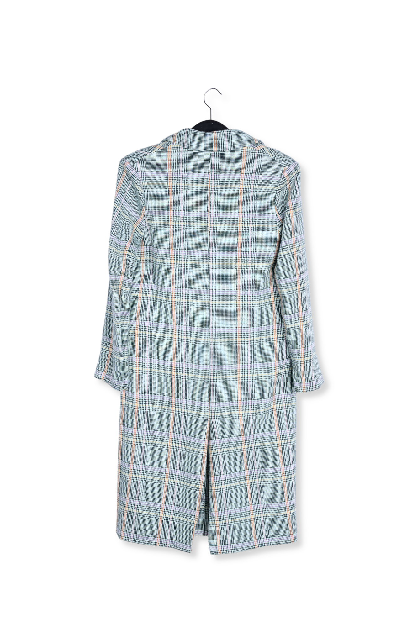Manteau croisé en tartan vert RE—SSENTIEL seconde main photo 4