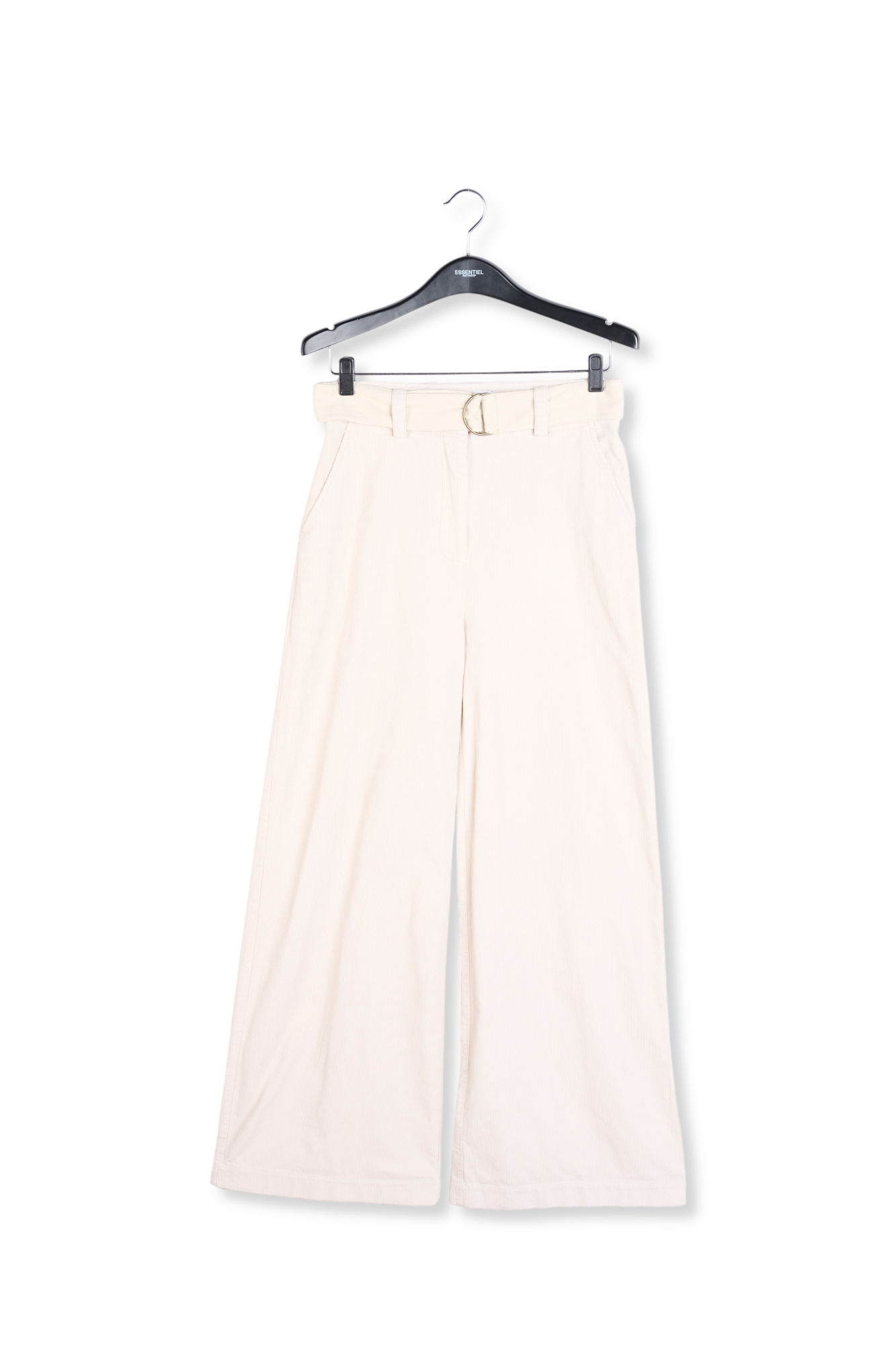 Pantalon blanc cassé en velours avec ceinture RE—SSENTIEL seconde main photo 1