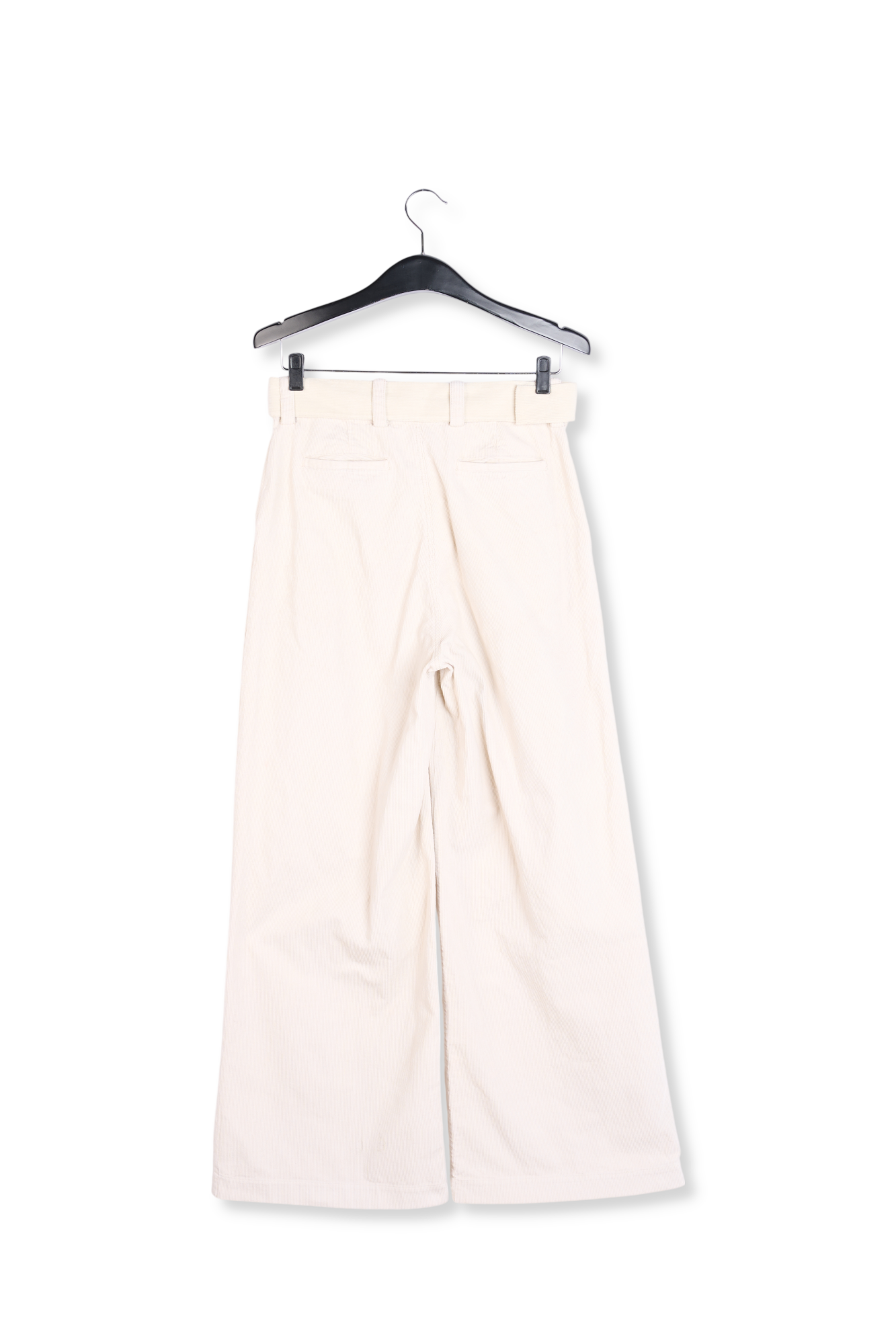 Pantalon blanc cassé en velours avec ceinture RE—SSENTIEL seconde main photo 2