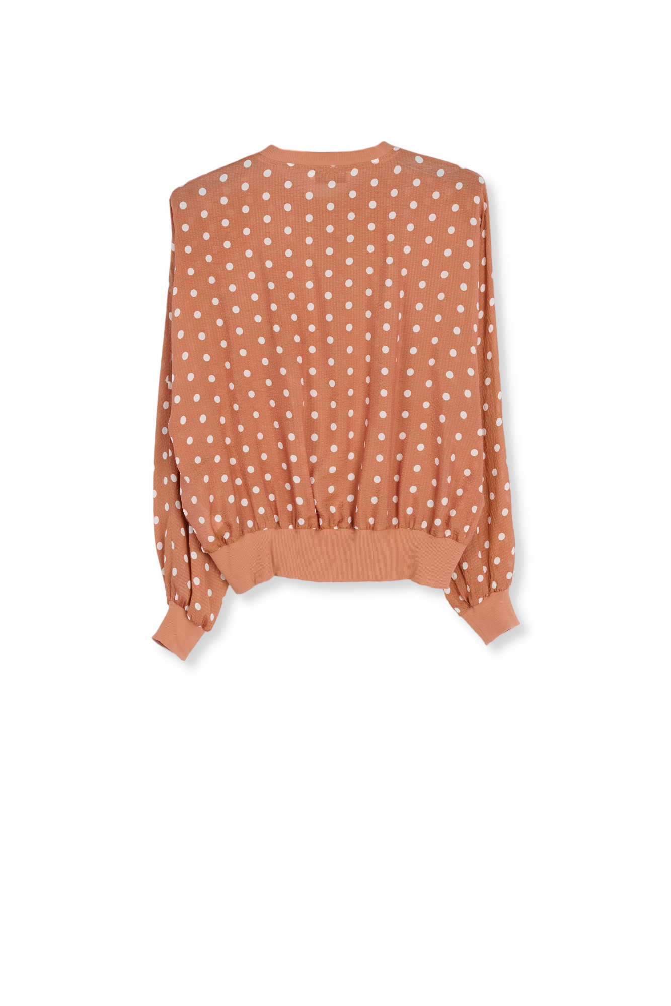 Bruin wijde top met witte stippen RE—SSENTIEL tweedehands photo 2