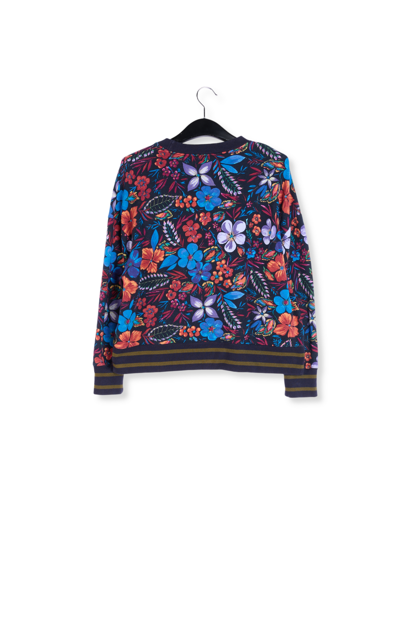 Sweatshirt bleu foncé à fleurs RE—SSENTIEL seconde main photo 2