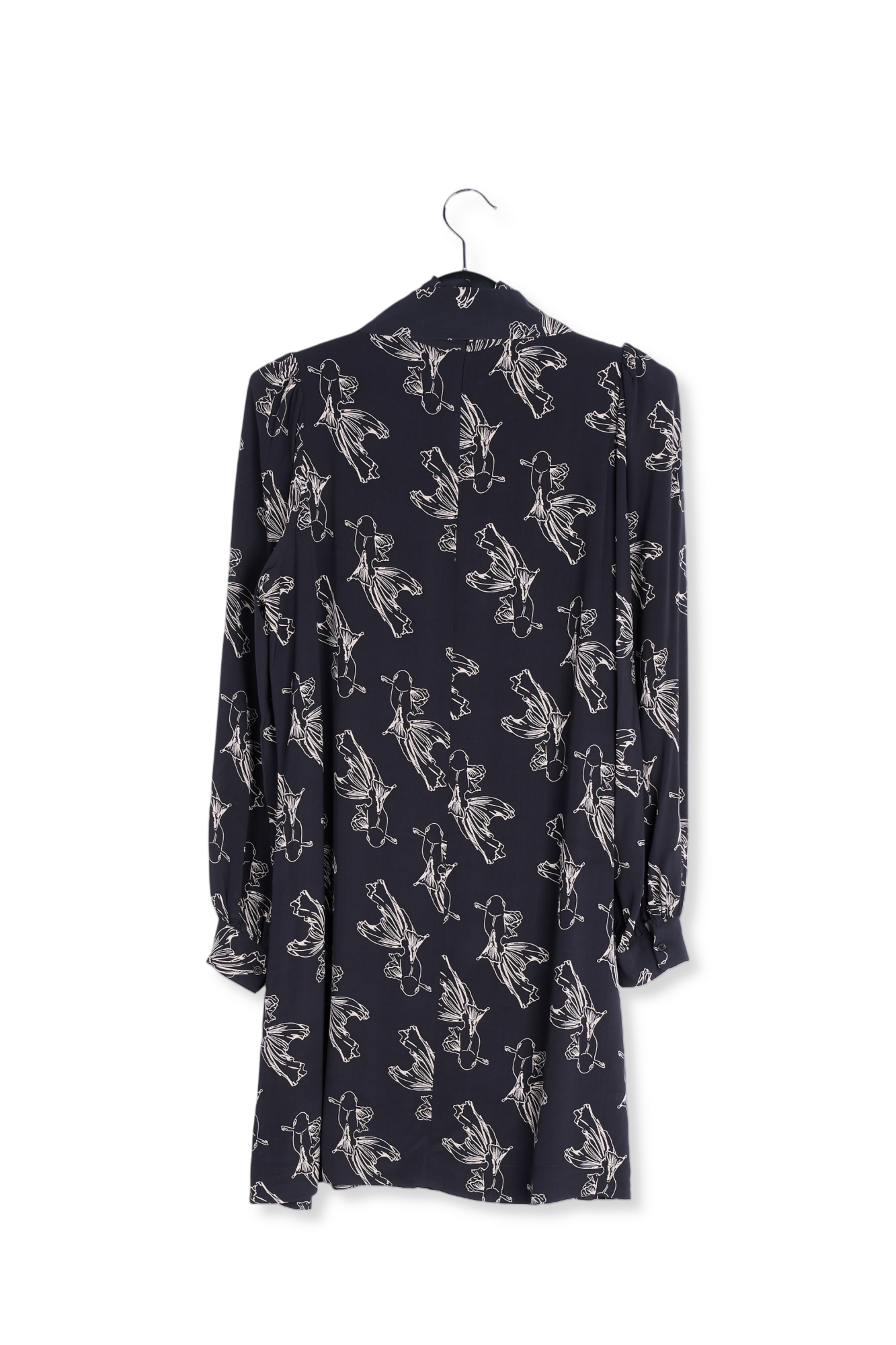 Mini-robe noire à imprimé graphique RE—SSENTIEL seconde main photo 2