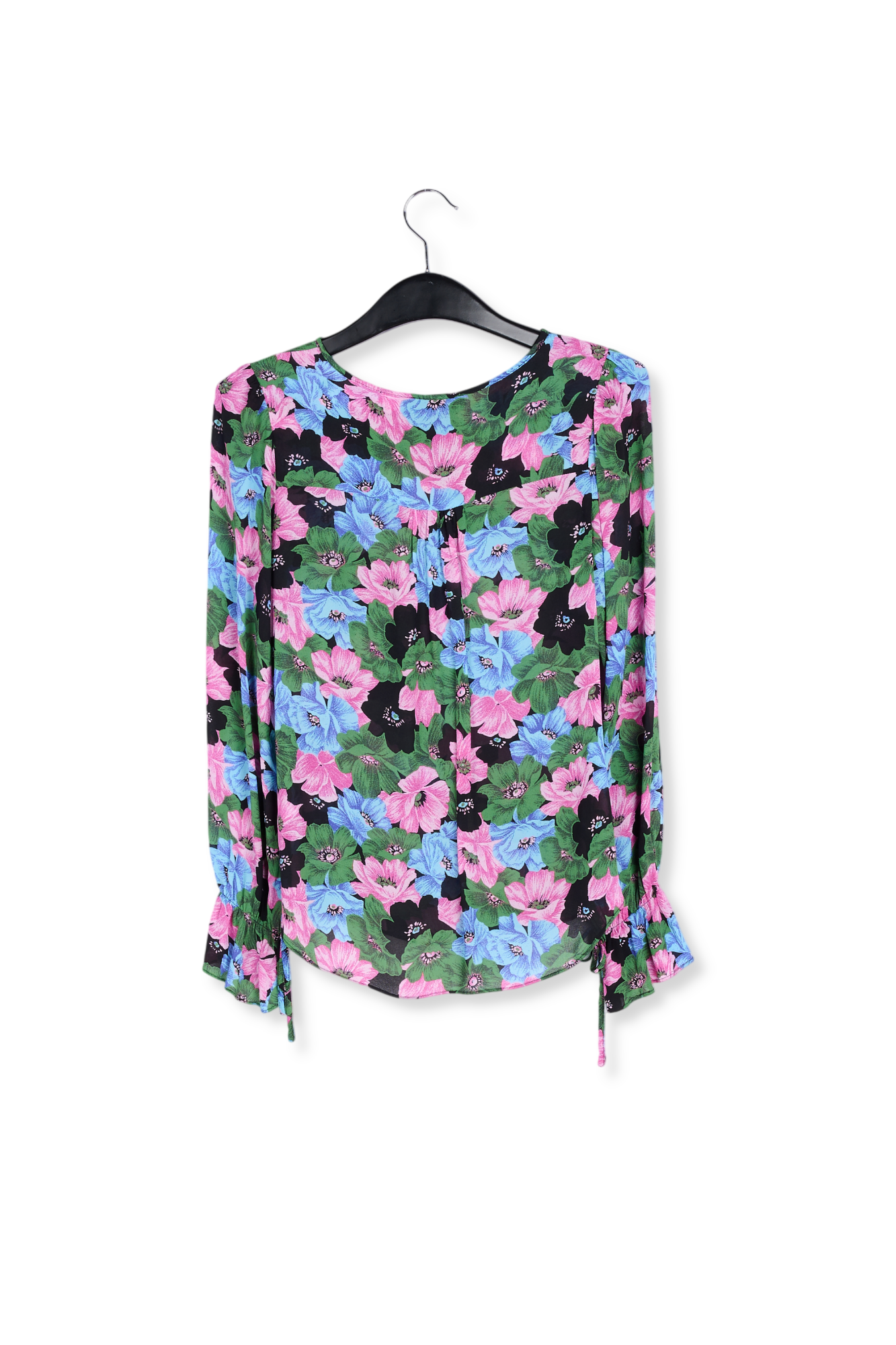 Blouse met roze, lichtblauwe en flesgroene bloemenprint RE—SSENTIEL tweedehands photo 2