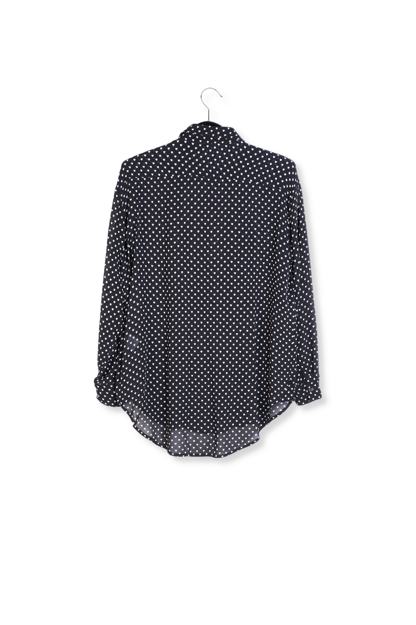 Chemise noire à ruches et imprimé coeurs RE—SSENTIEL seconde main photo 2