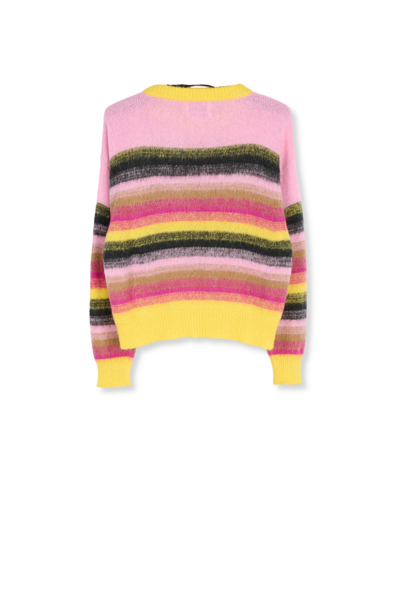 Gebreide trui met gele, roze en zwarte strepen RE—SSENTIEL tweedehands photo 2