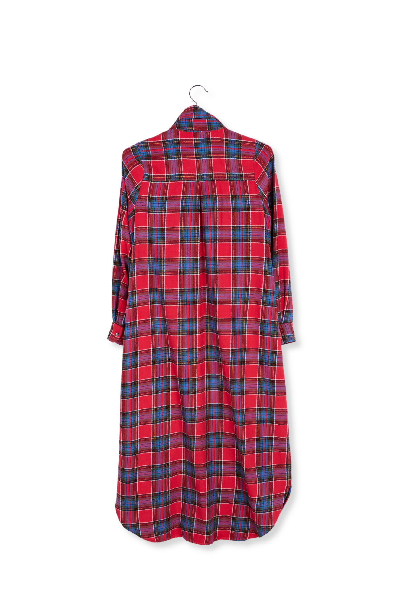 Robe chemise maxi rouge à carreaux et fleurs RE—SSENTIEL seconde main photo 2