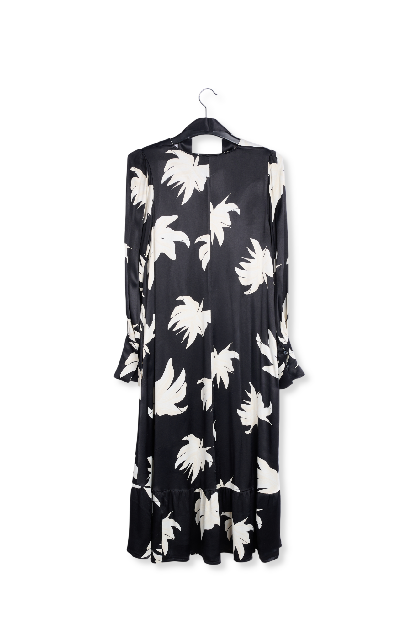 Robe maxi à imprimé fleuri noir et blanc cassé RE—SSENTIEL seconde main photo 7