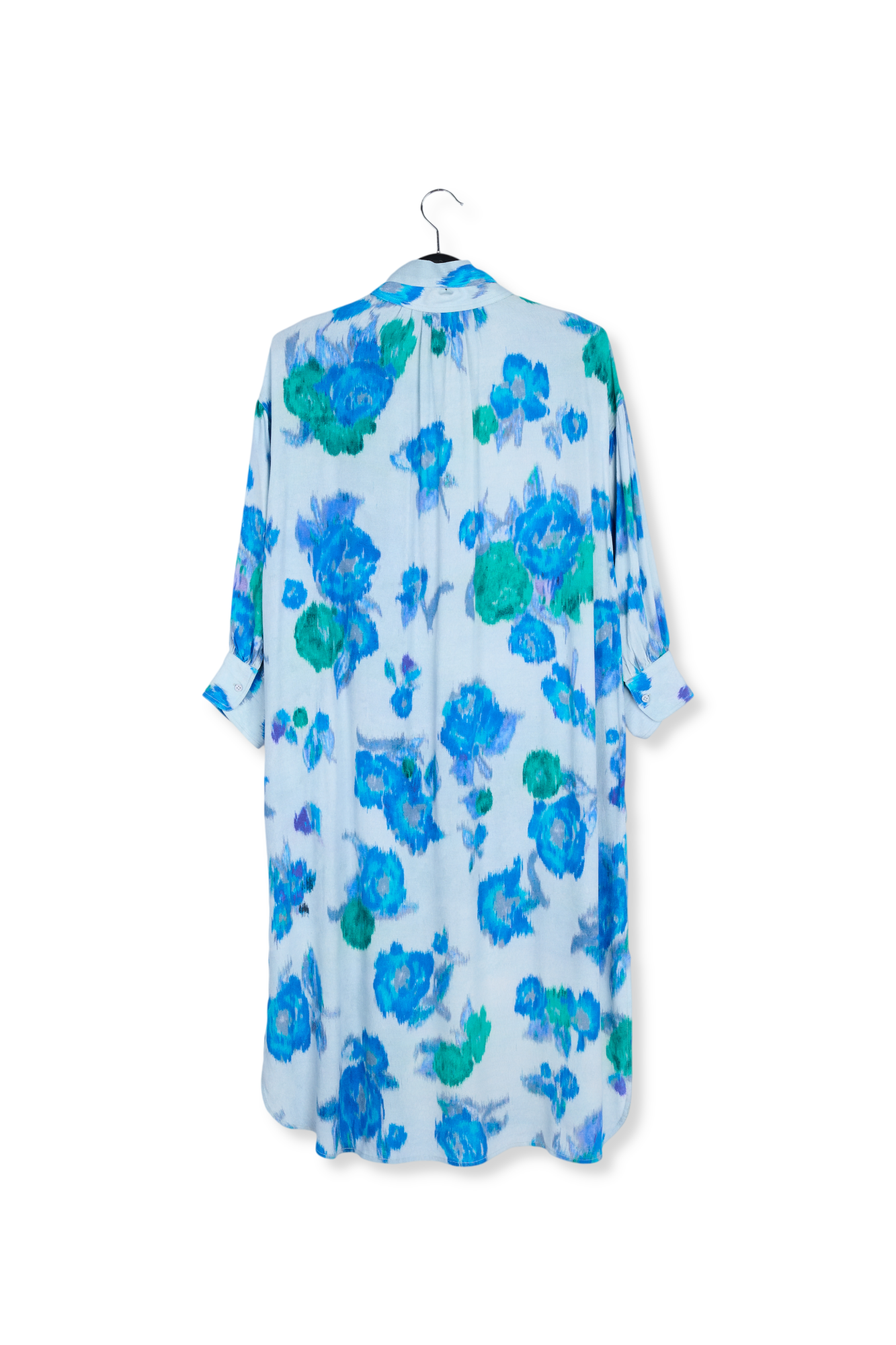 Robe chemise à fleurs bleu clair, bleue et verte RE—SSENTIEL seconde main photo 2