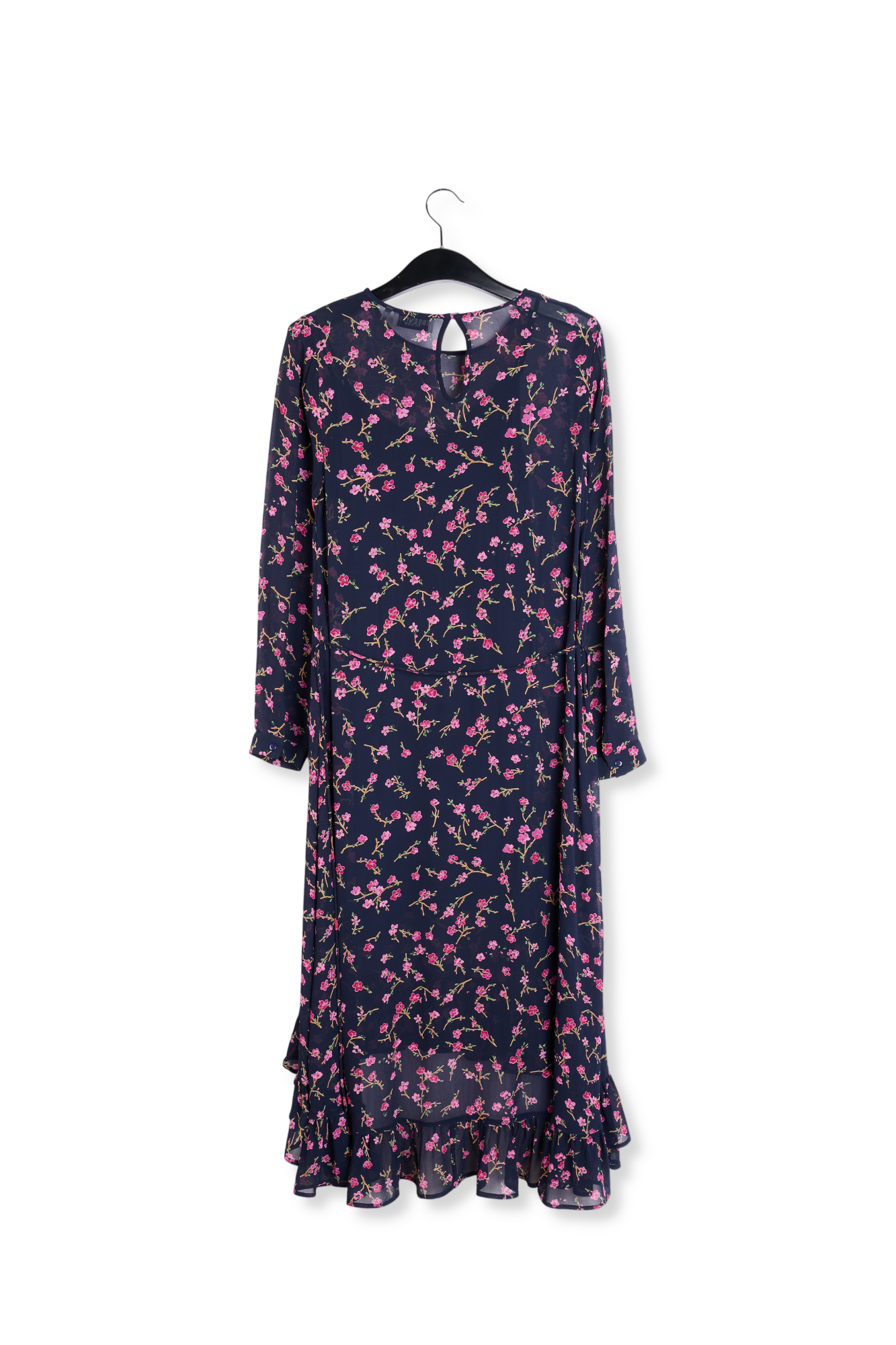 Dark blue floral midi A-line dress RE—SSENTIEL second-hand photo 2