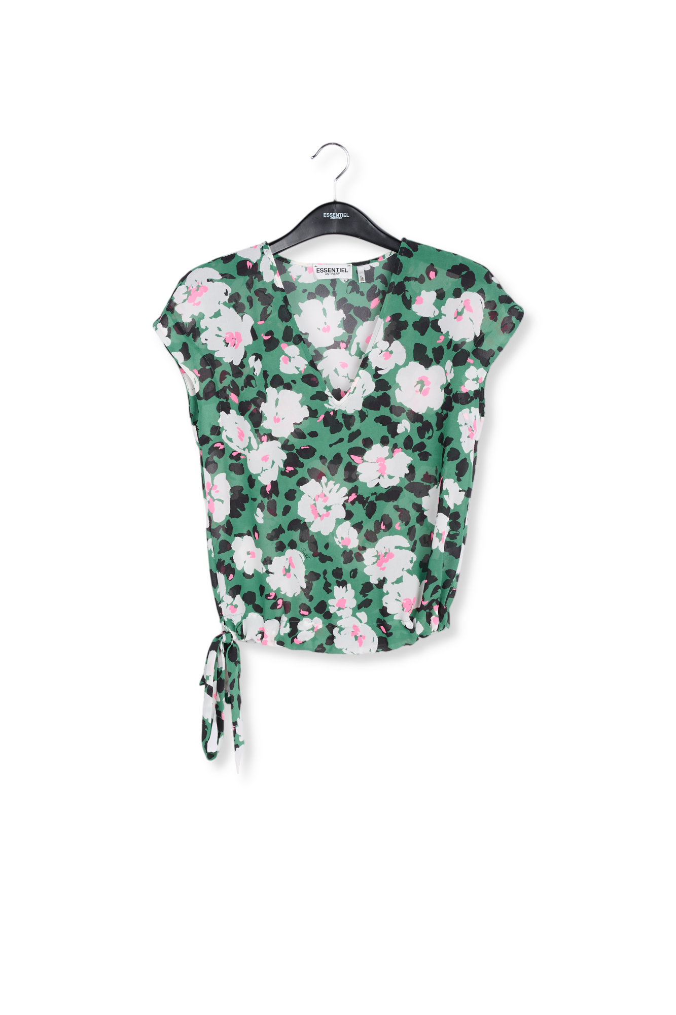 Green floral-print top RE—SSENTIEL second-hand photo 1