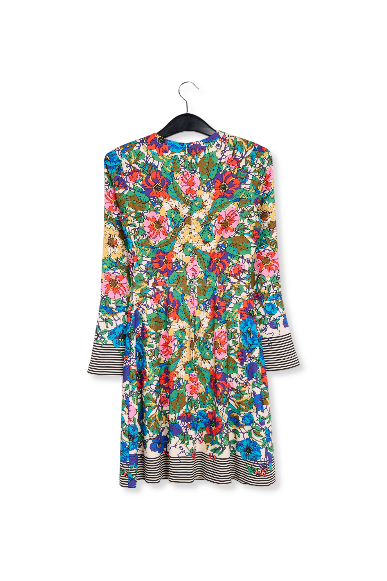 Gebroken witte mini-jurk met strepen en bloemenprint RE—SSENTIEL tweedehands photo 2