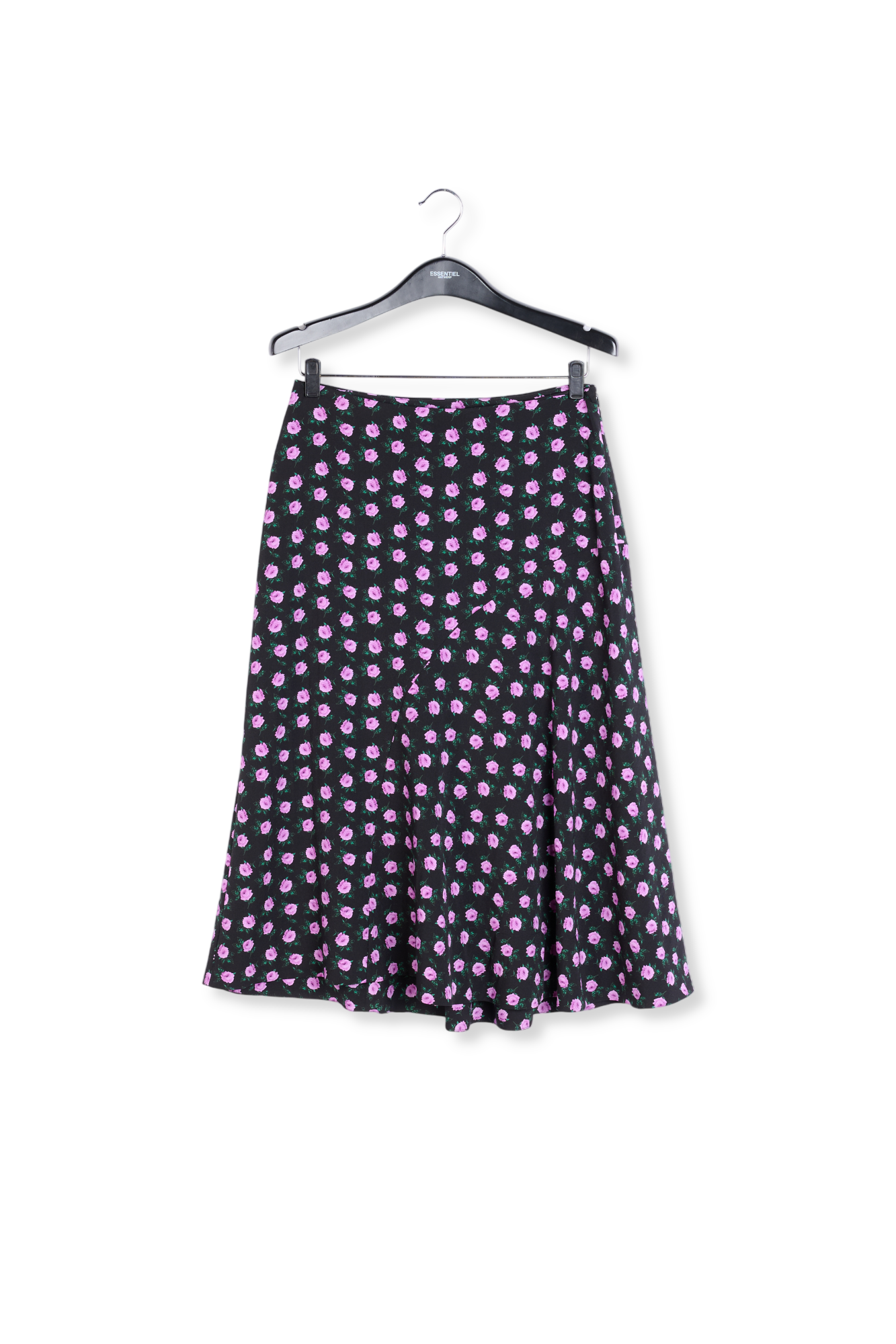 Jupe midi noire à imprimé floral RE—SSENTIEL seconde main photo 1
