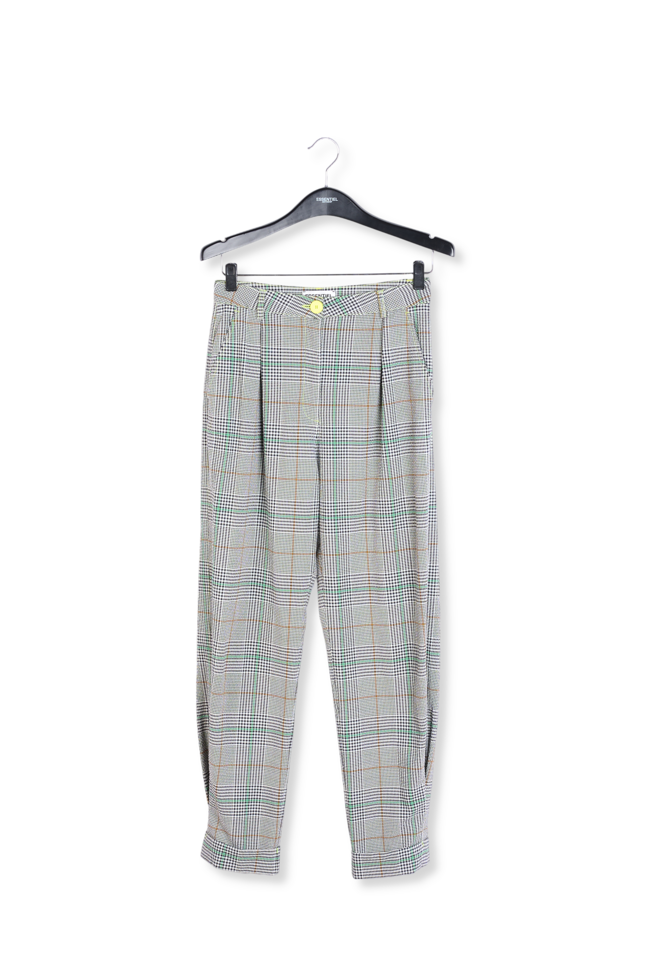 Off-white plaid high-rise pants RE—SSENTIEL second-hand photo 1