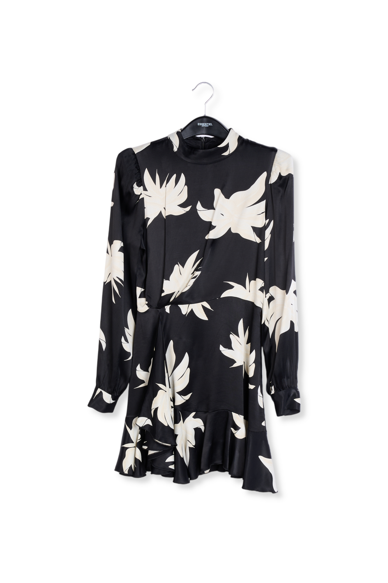Black and off-white floral midi dress RE—SSENTIEL second-hand photo 1