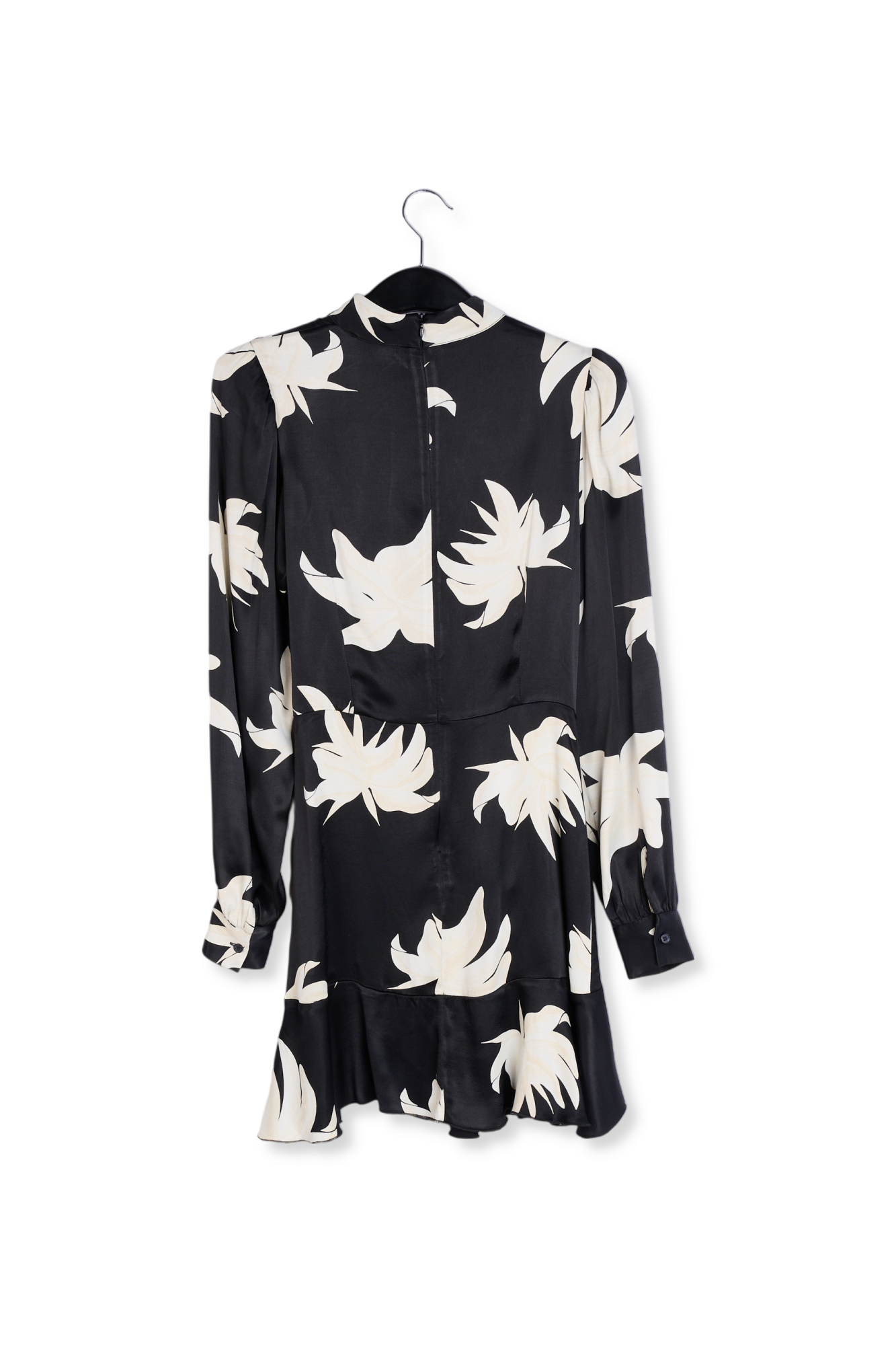 Black and off-white floral midi dress RE—SSENTIEL second-hand photo 2