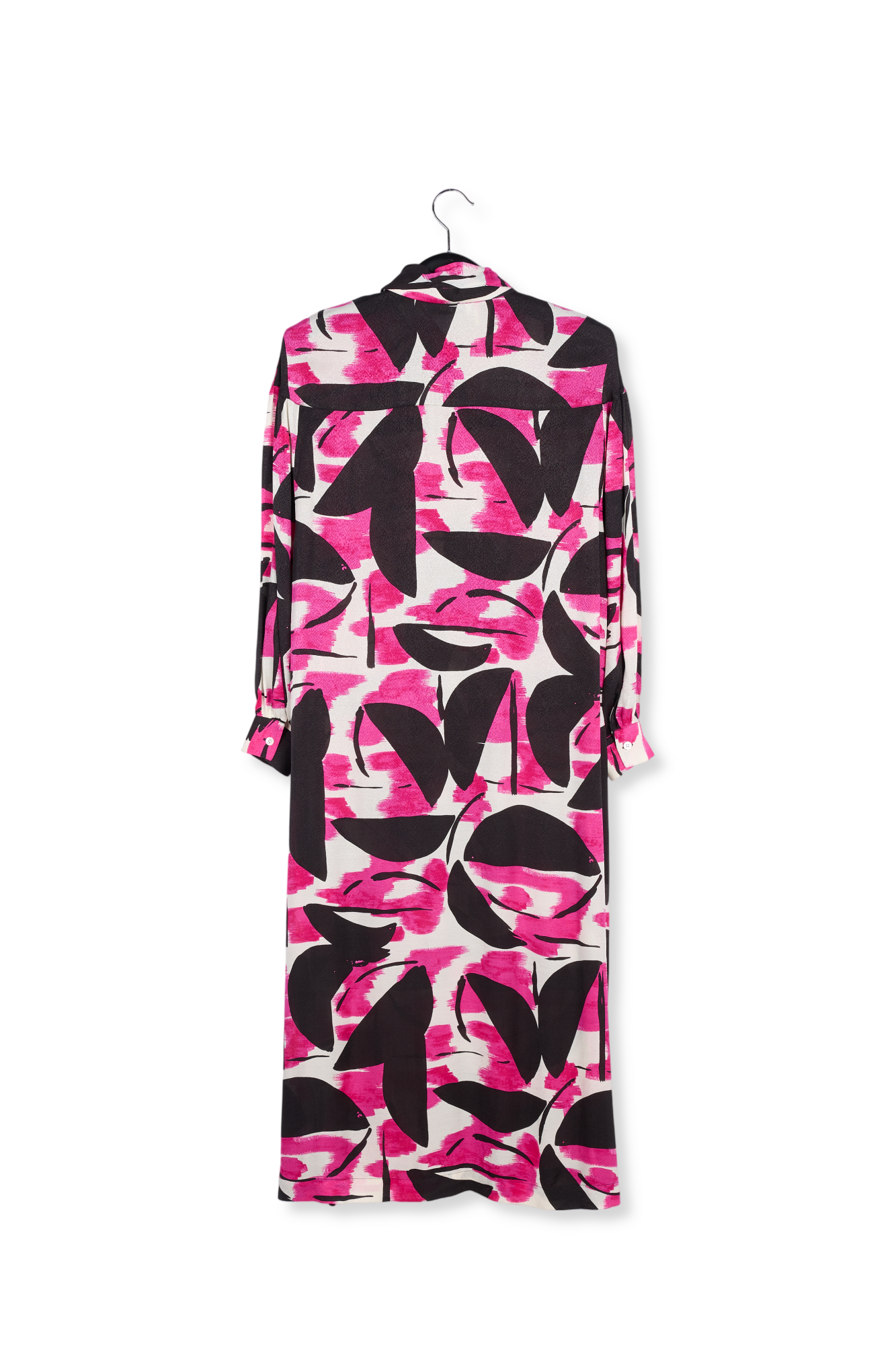 Robe midi à imprimé abstrait fuchsia, noir et blanc RE—SSENTIEL seconde main photo 2