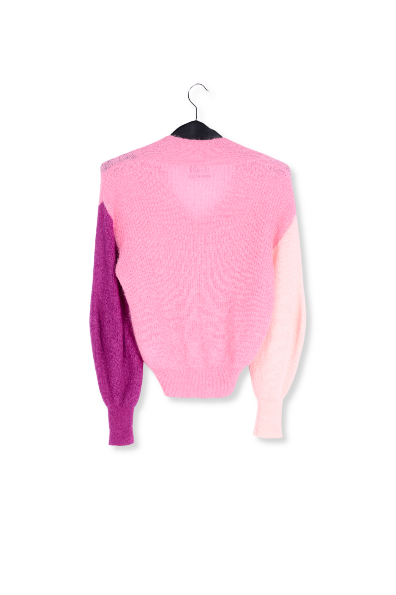 Pull en V rose en mélange de mohair RE—SSENTIEL seconde main photo 2