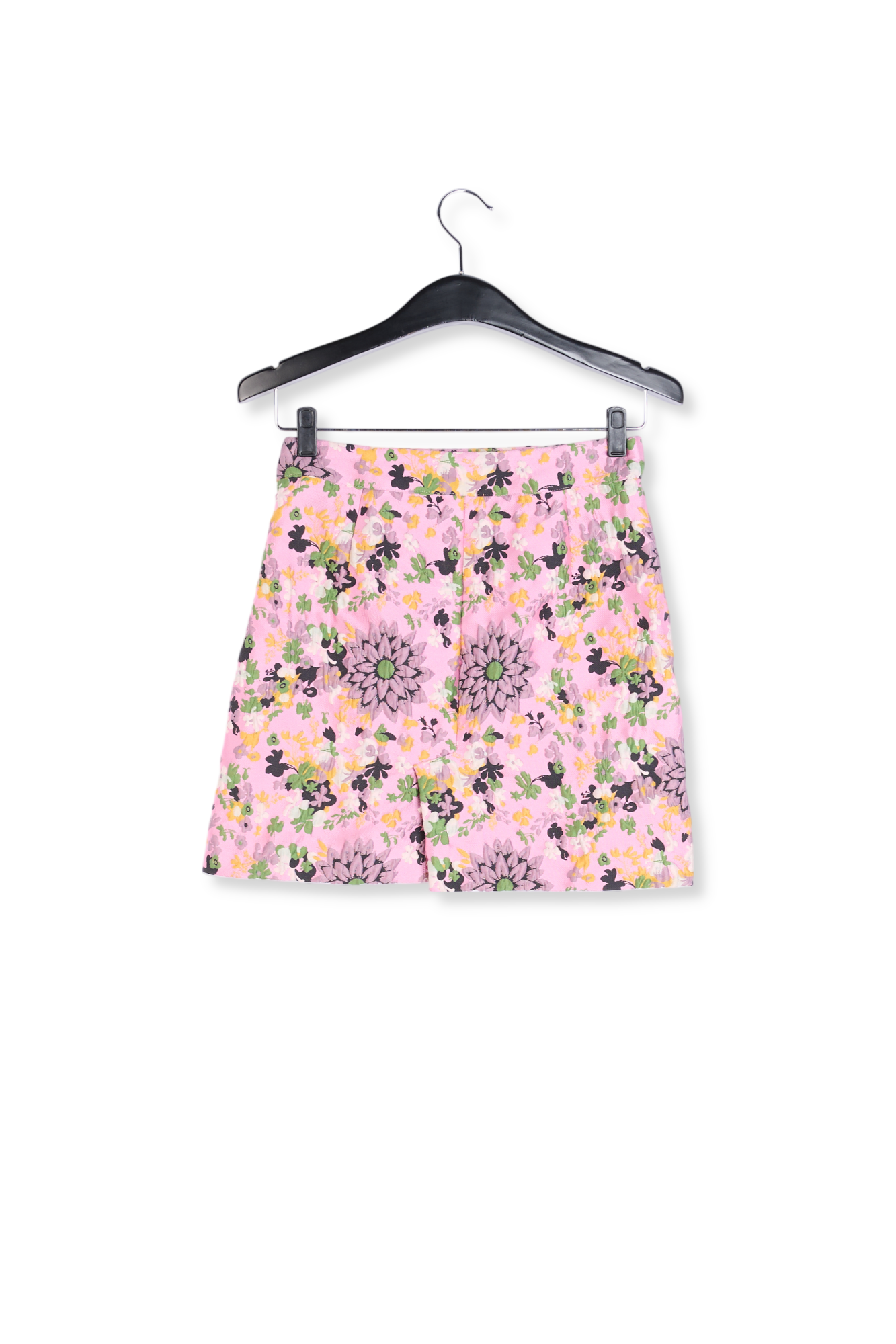 Roze minirok in bloemenjacquard RE—SSENTIEL tweedehands photo 2