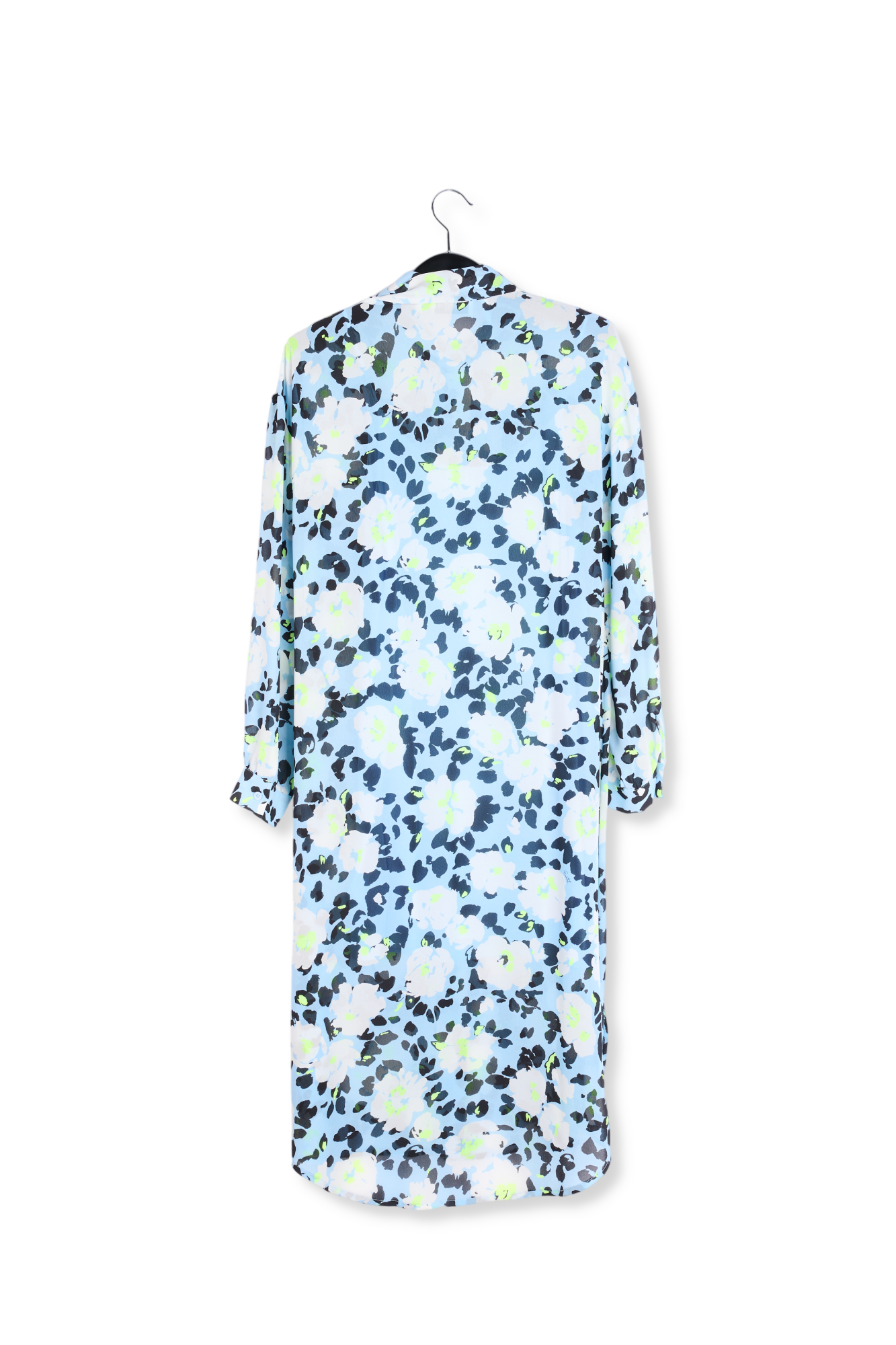 Robe chemise bleu pà¢le à  imprimé floral RE—SSENTIEL seconde main photo 2