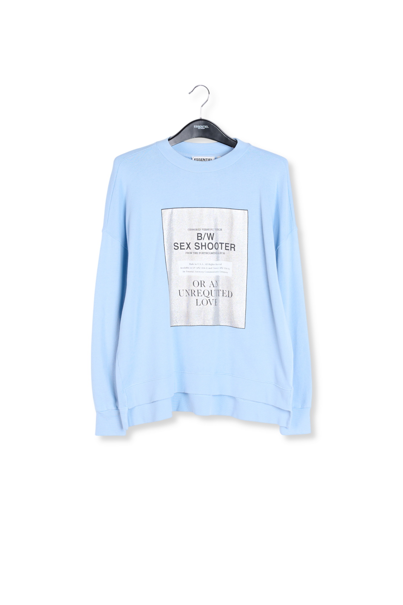 Sweatshirt 'sex shooter' bleu pà¢le en jersey de coton RE—SSENTIEL seconde main photo 1