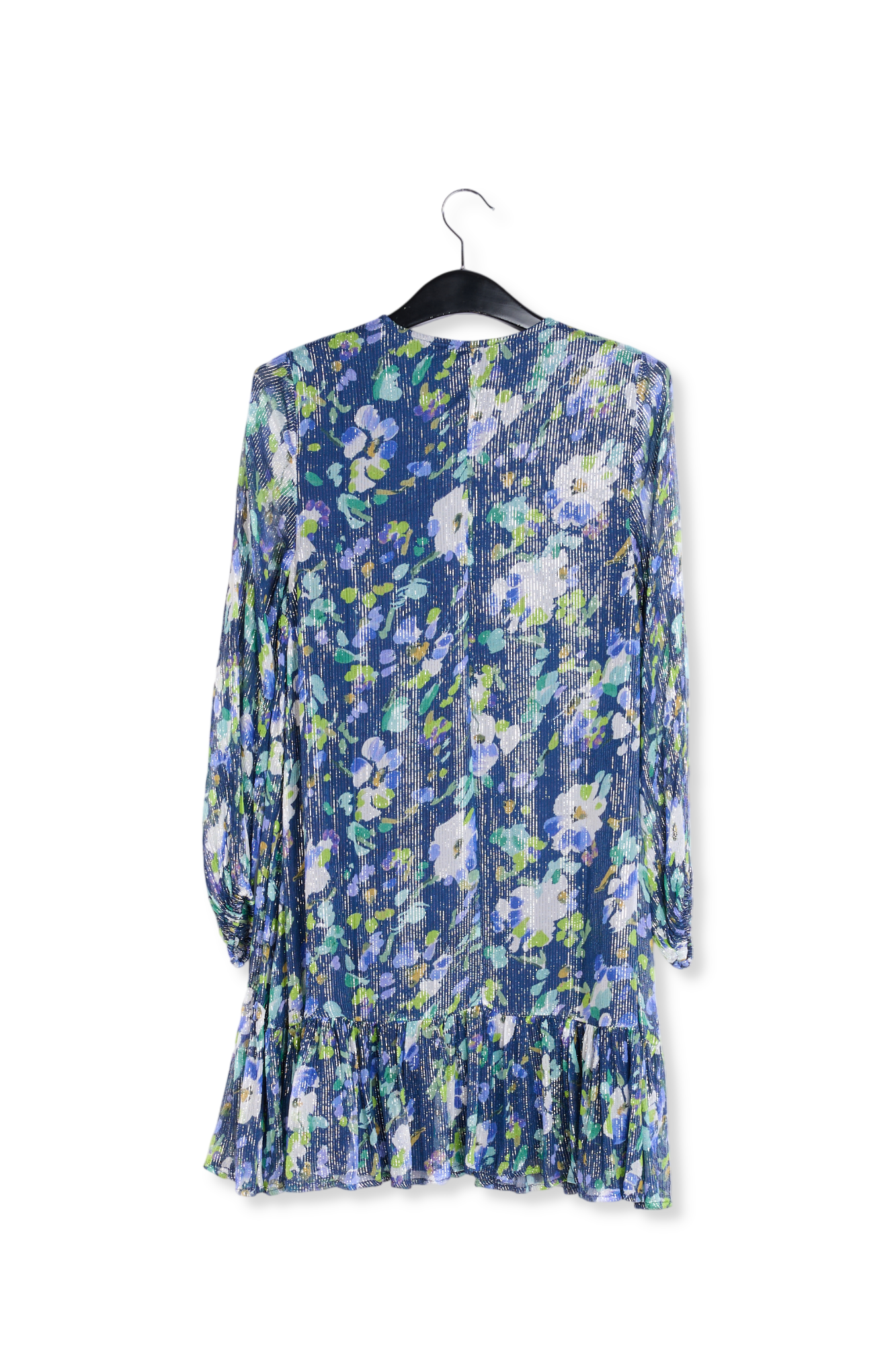 Robe trapèze bleu foncé à imprimé floral RE—SSENTIEL seconde main photo 2