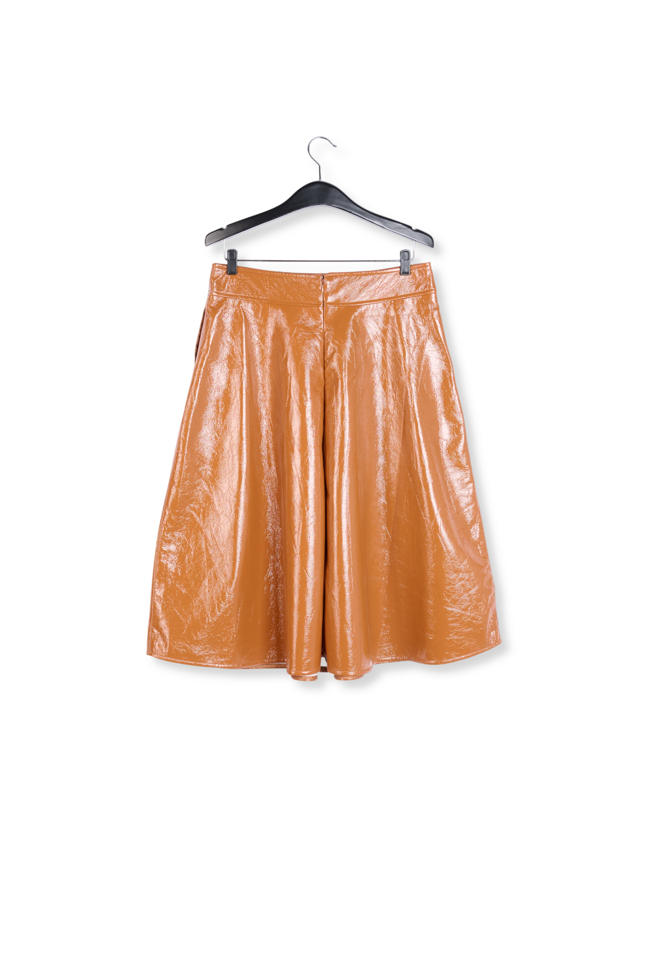 Camel faux leather A-line skirt RE—SSENTIEL second-hand photo 2