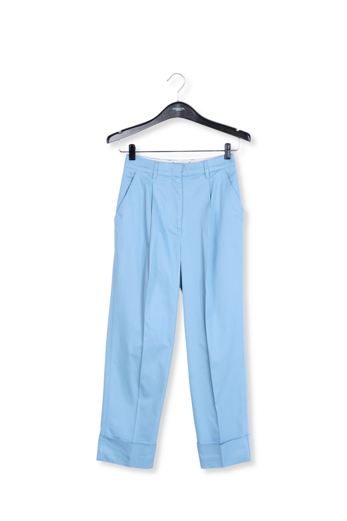 Lichtblauwe katoenmix broek met rechte pijpen RE—SSENTIEL tweedehands photo 1