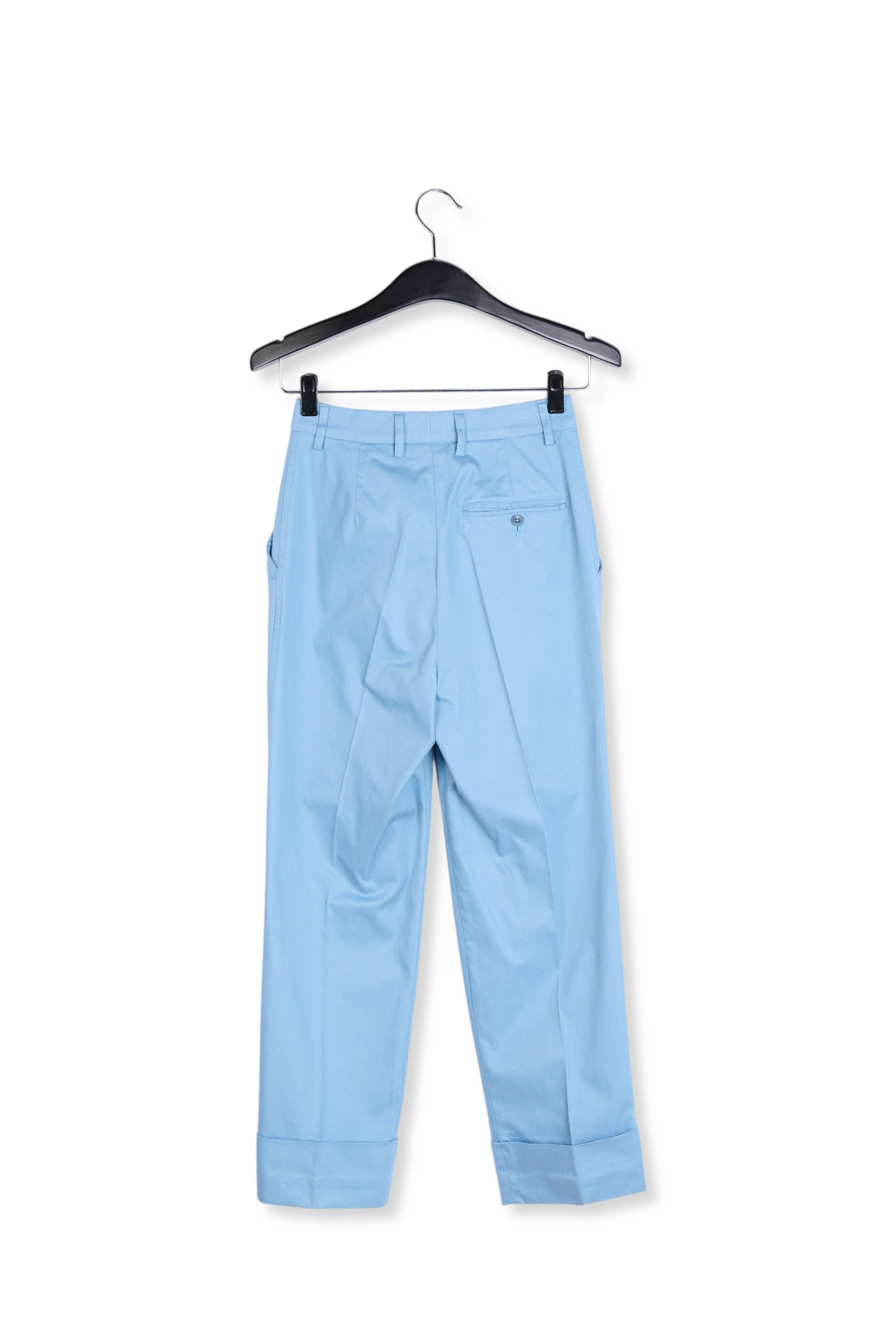 Lichtblauwe katoenmix broek met rechte pijpen RE—SSENTIEL tweedehands photo 2