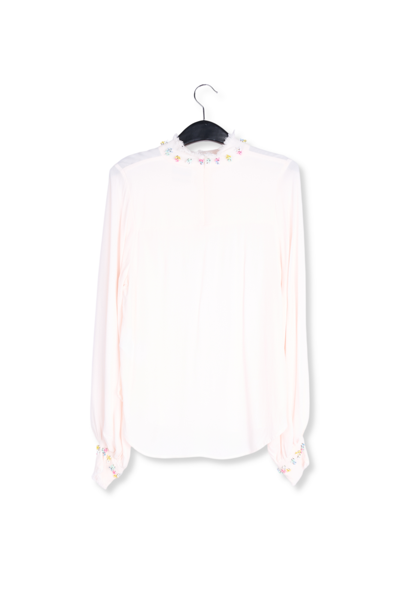 Off-white high neck top with bead embellishments RE—SSENTIEL second-hand photo 2