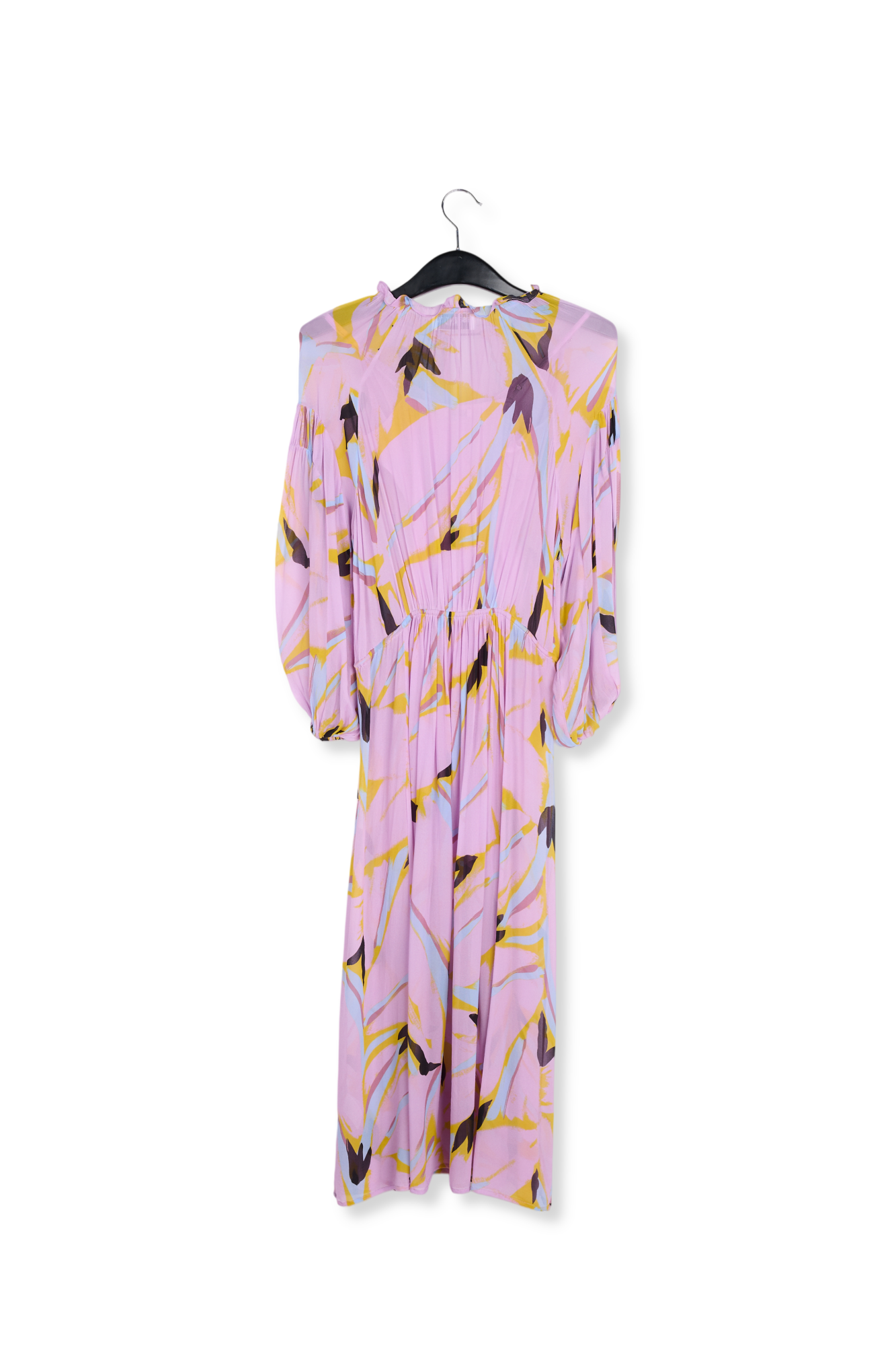 Lila maxi-jurk met abstracte print RE—SSENTIEL tweedehands photo 2