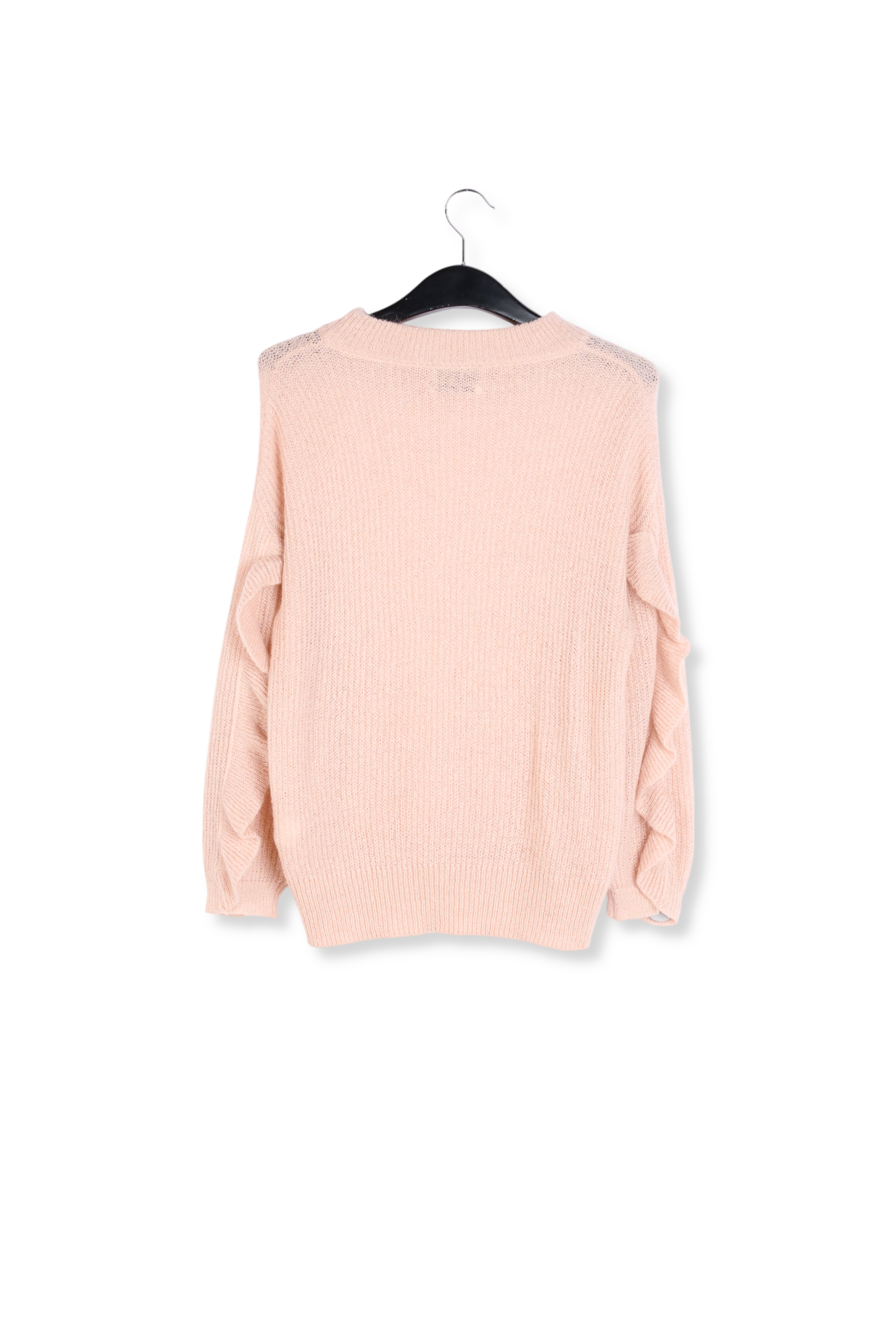 Pull en mohair rose clair avec ruches RE—SSENTIEL seconde main photo 2