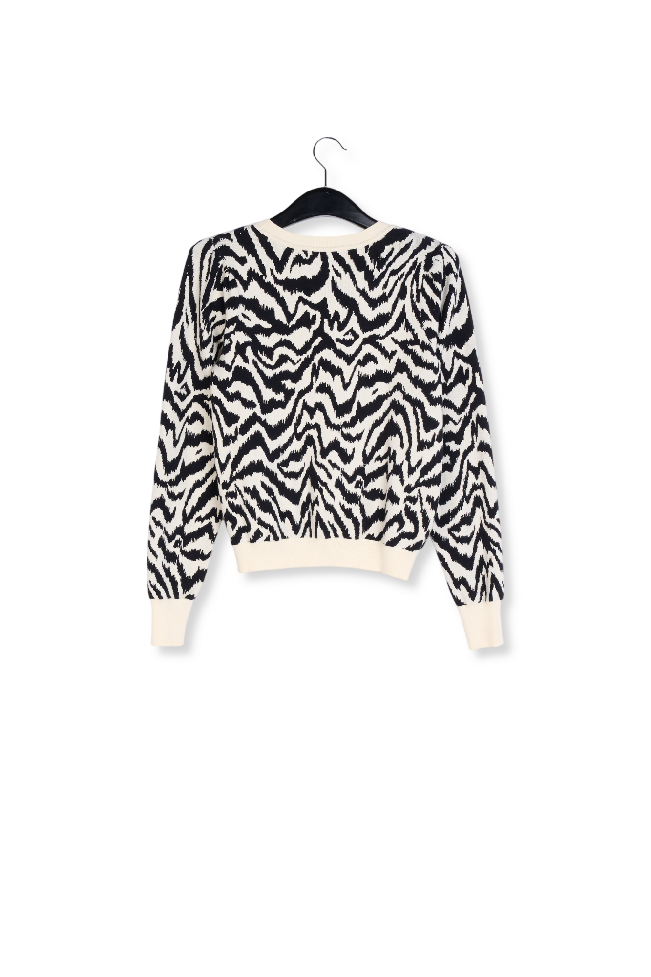 Pull en jacquard zébré noir et blanc RE—SSENTIEL seconde main photo 2