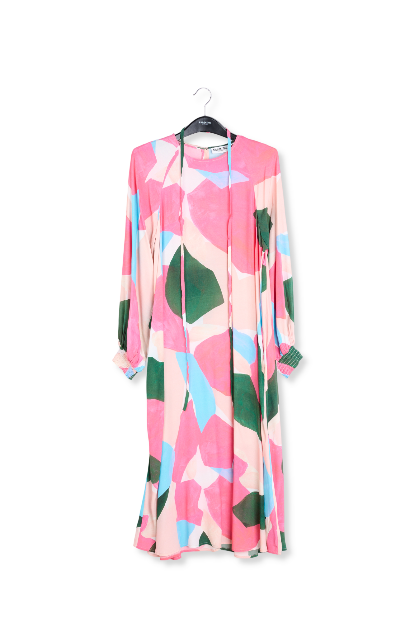Light pink, pink and blue maxi-dress with graphic print RE—SSENTIEL second-hand photo 1