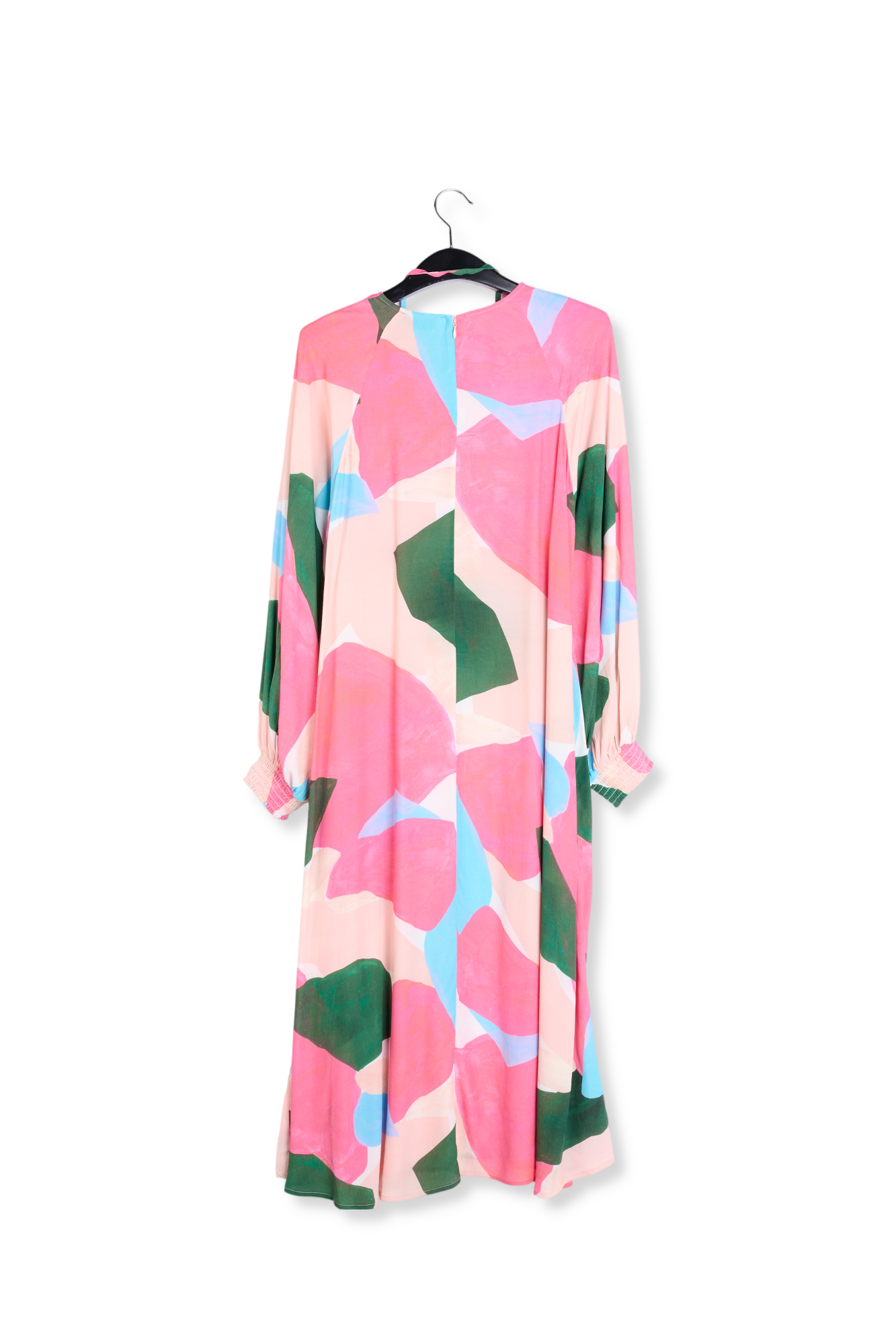 Light pink, pink and blue maxi-dress with graphic print RE—SSENTIEL second-hand photo 2