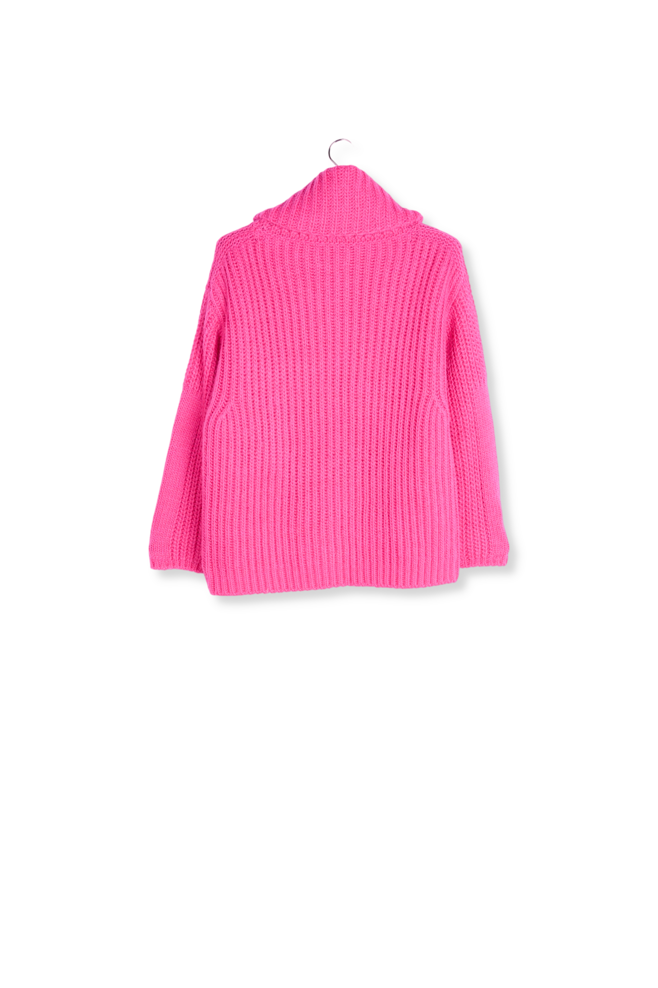 Pink chunky ribbed turtleneck sweater RE—SSENTIEL second-hand photo 2