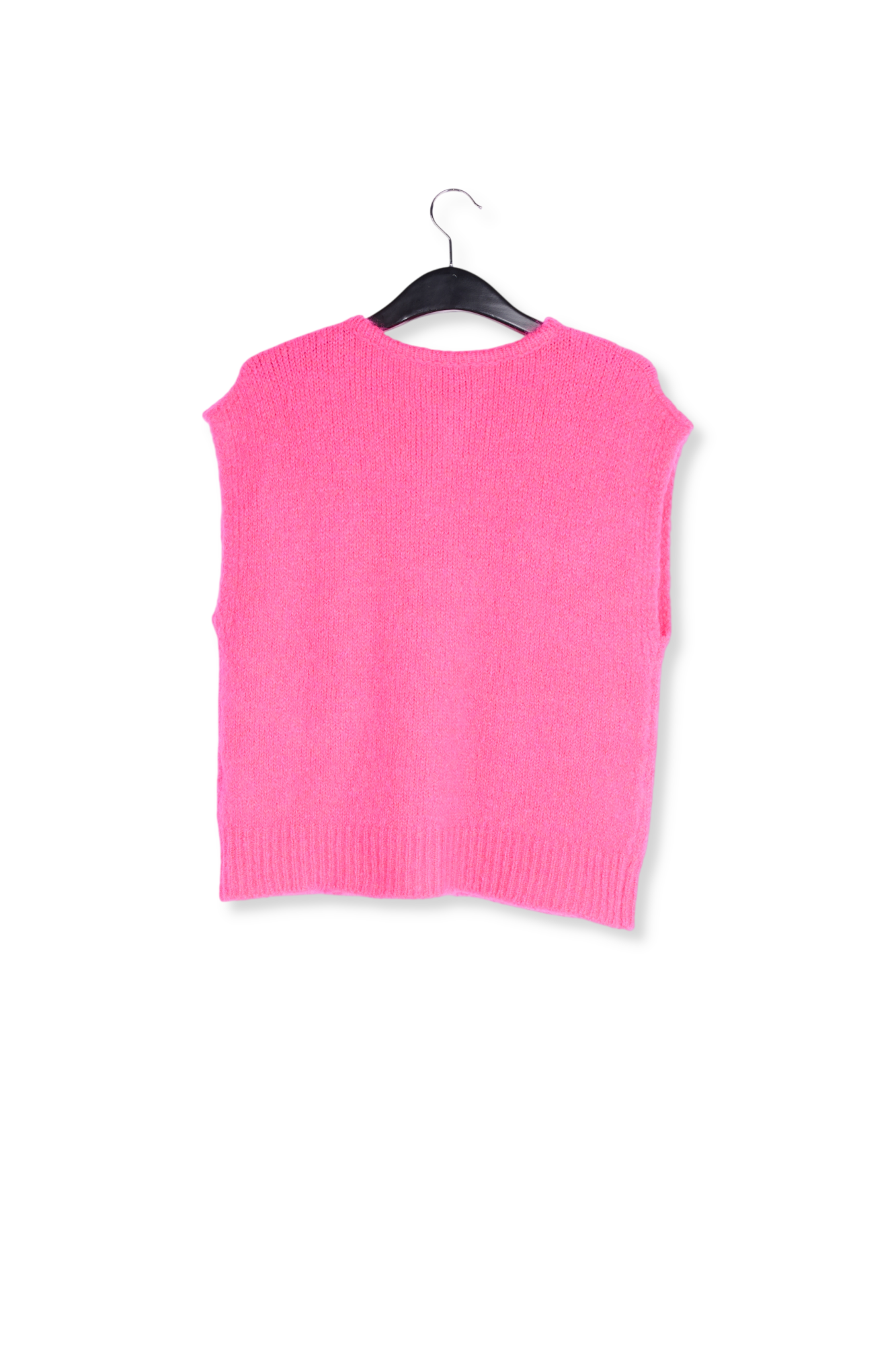 Neon pink sleeveless mohair-blend cardigan RE—SSENTIEL second-hand photo 2