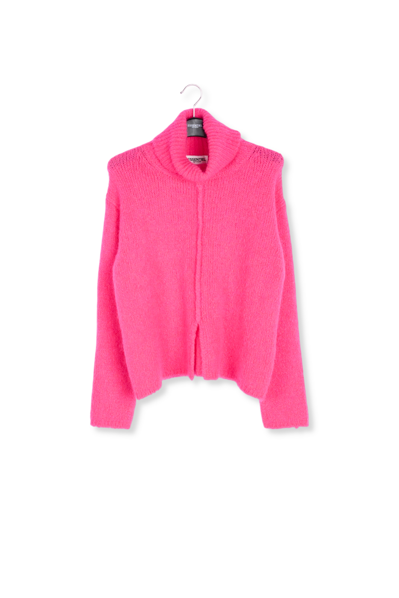 Pull à col roulé en mohair mélangé rose néon RE—SSENTIEL seconde main photo 1